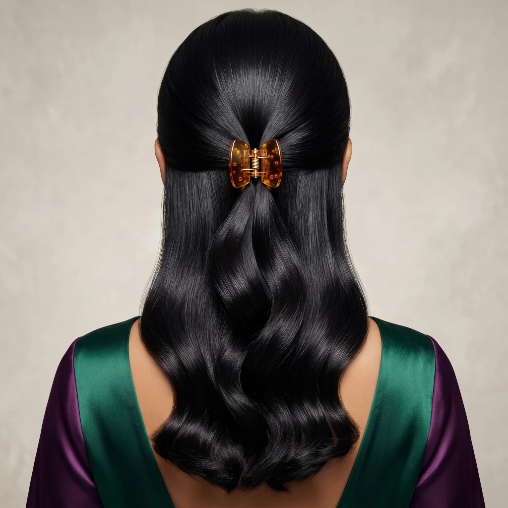 QDORA Brown Tortoise Triangle Claw Hair Clip image 2