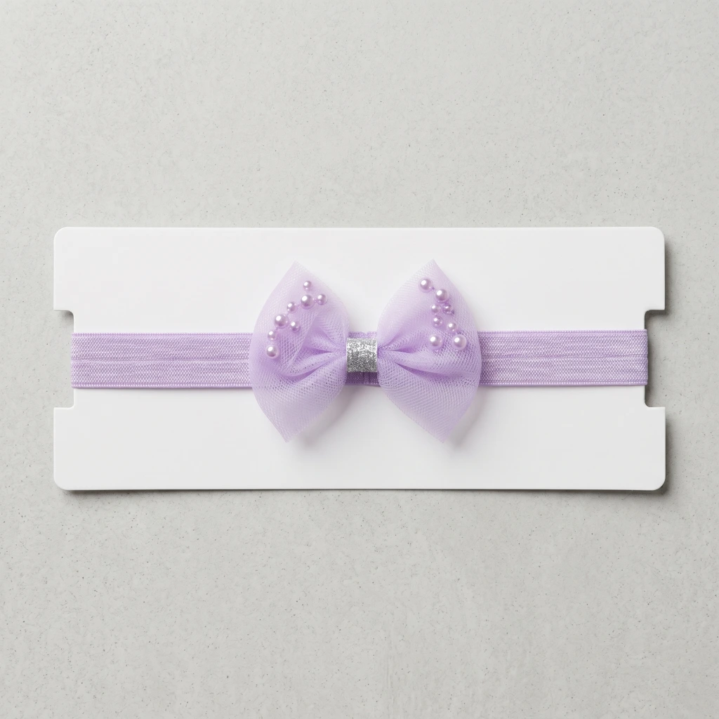 QDORA Purple Net Bow Elastic Hair Band image 4