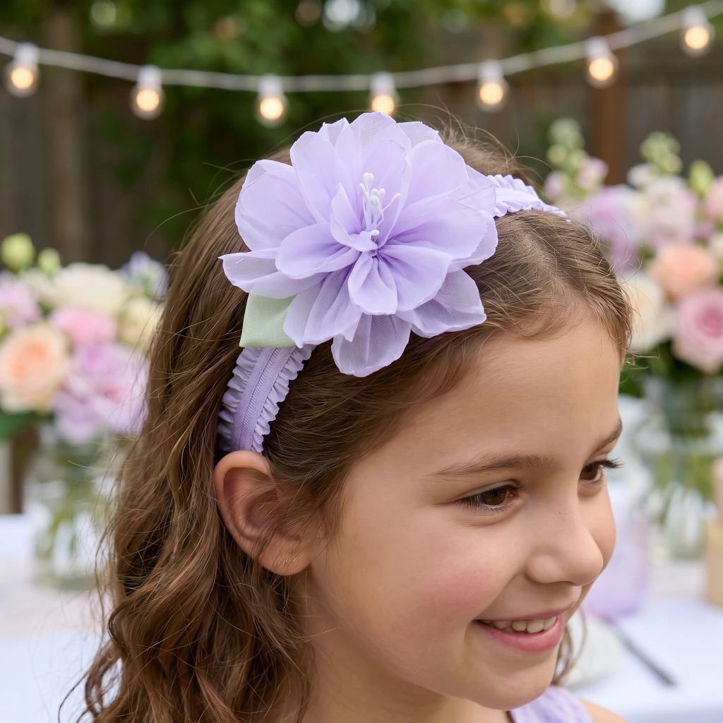 QDORA Purple Flower Elastic Headband
