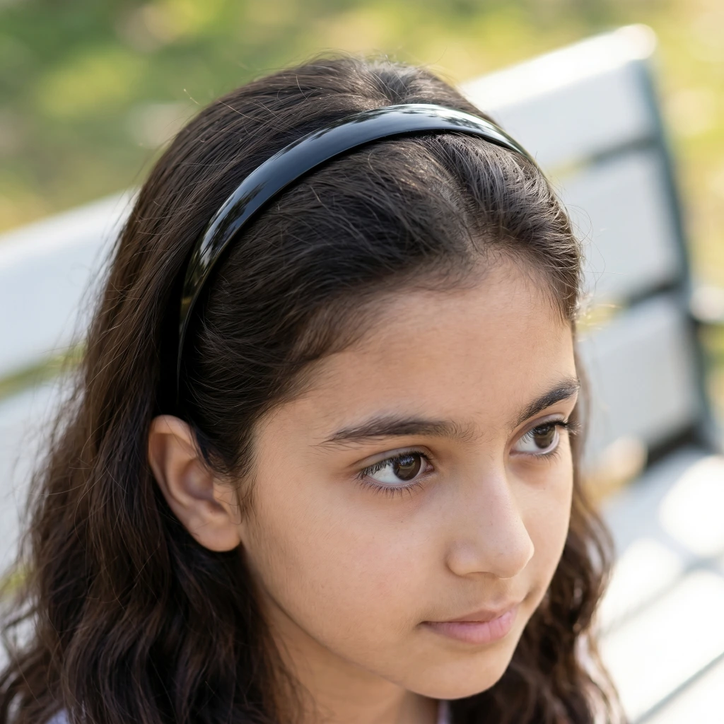 QDORA Black Glossy Plastic Headband image 2