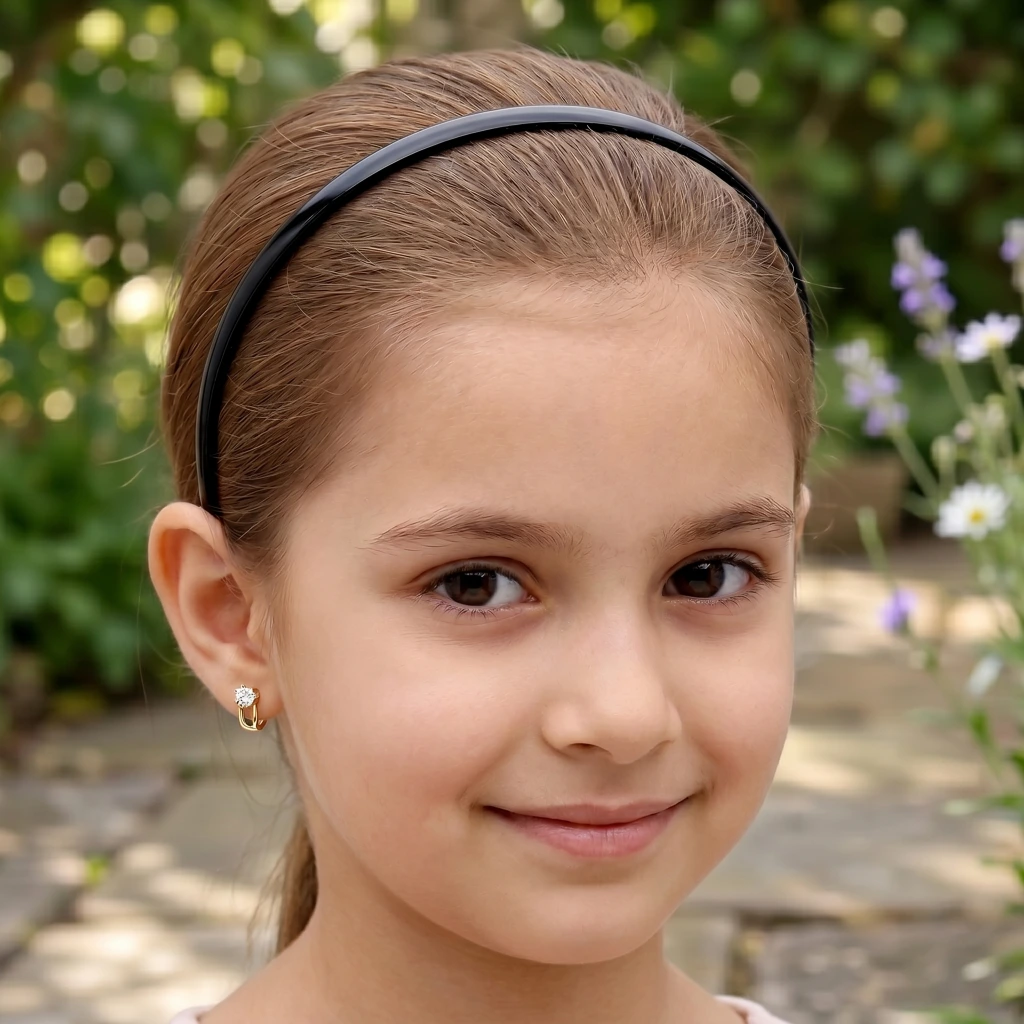 QDORA Black Glossy Thin Plastic Headband image 2