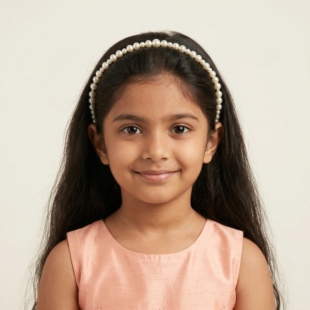QDORA Cream Pearl Embellished Headband image 2