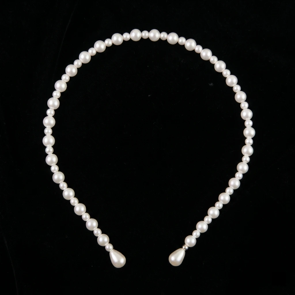 QDORA White Pearl Embellished Headband image 2