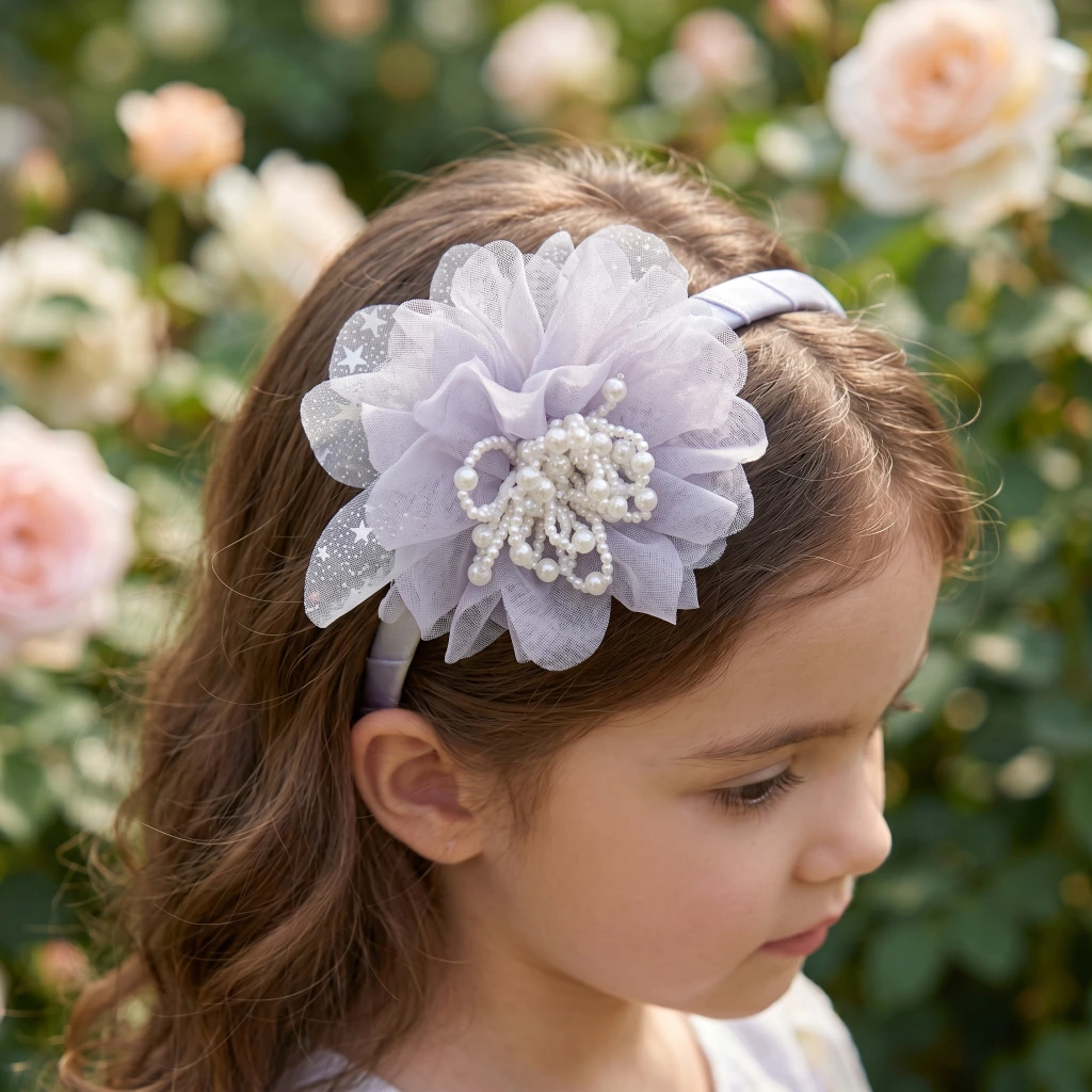 QDORA Lavender Flower Pearl Headband image 1