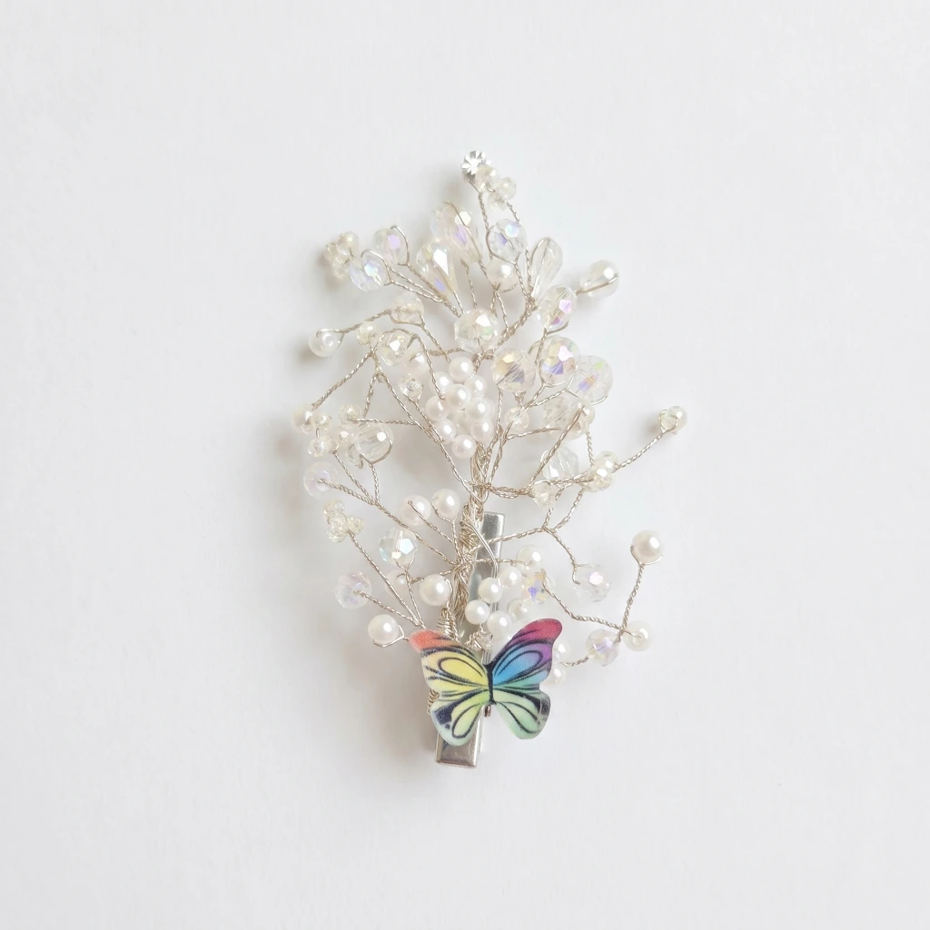 QDORA Multicolor Butterfly Bridal Clip image 2