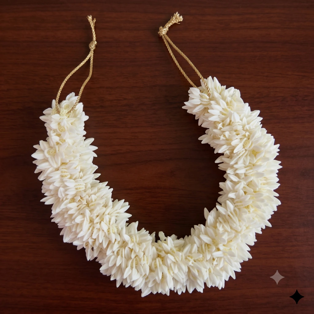QDORA White Artificial Jasmine Hair Gajra image 2
