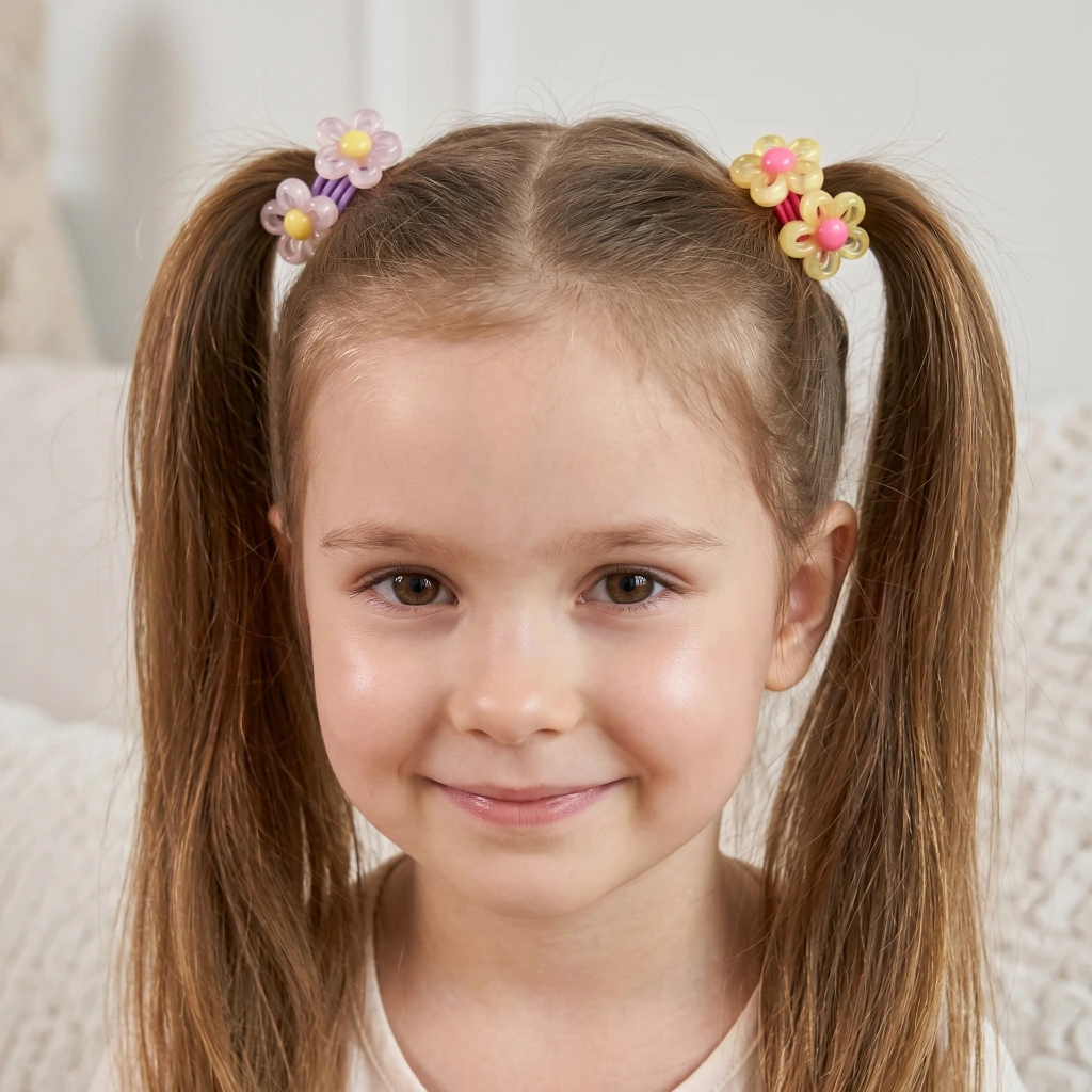 QDORA Floral Charm Elastic Hair Tie Set image 2