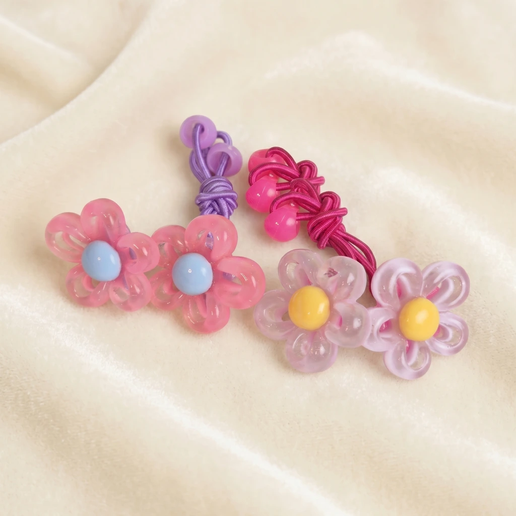 QDORA Floral Acrylic Elastic Hair Ties