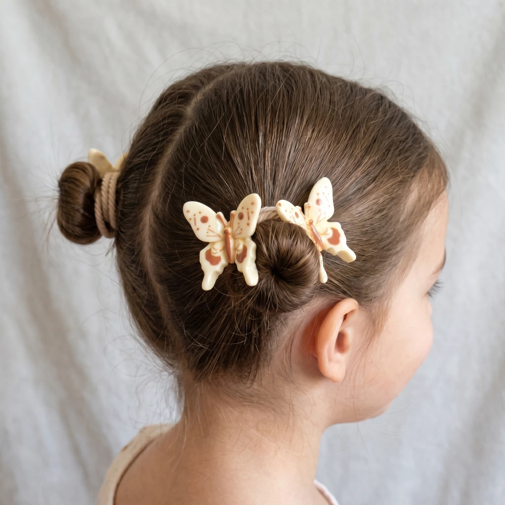 QDORA Cream Butterfly Elastic Hair Tie Set image 2