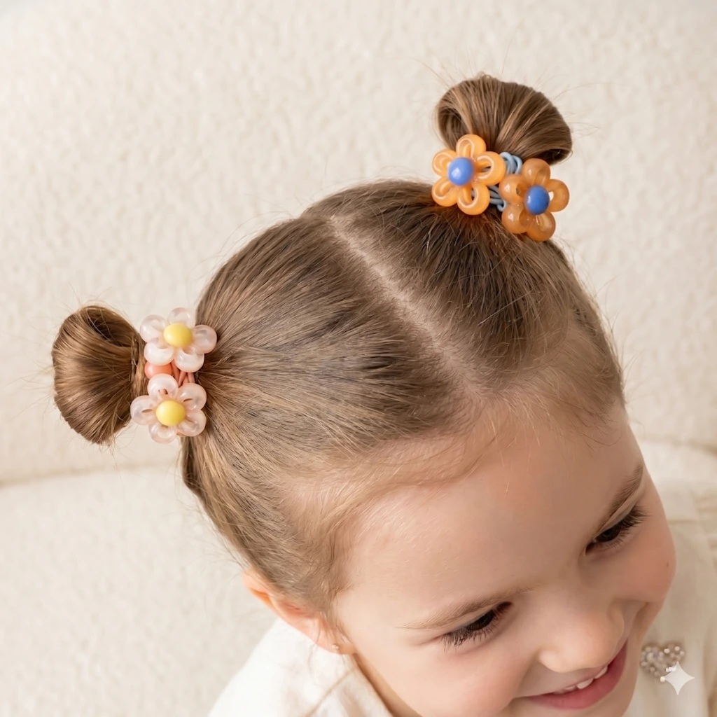 QDORA Pastel Floral Elastic Hair Tie Set image 1