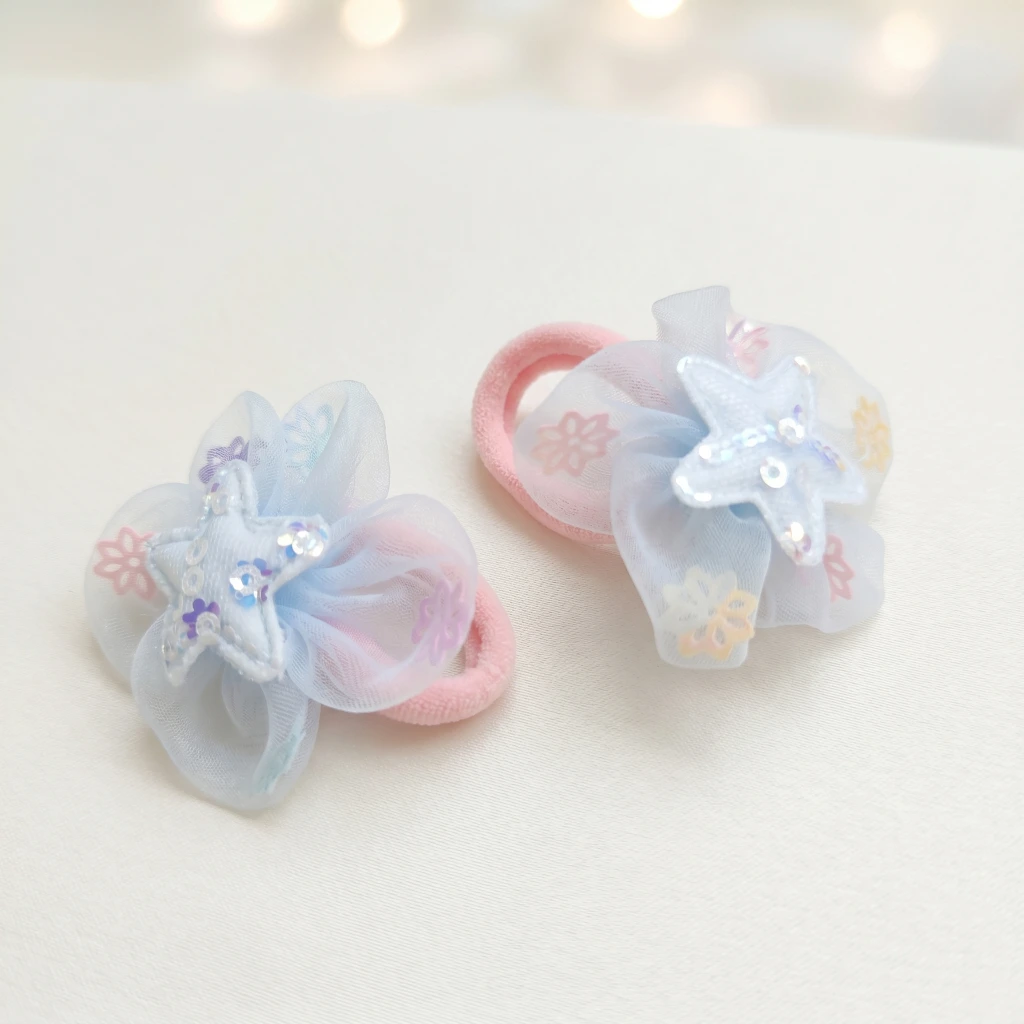 QDORA Blue Star Organza Elastic Hair Tie Set image 2