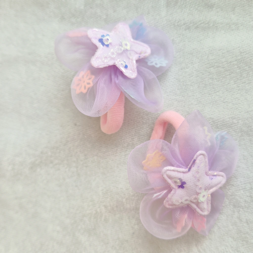 QDORA Purple Star Organza Elastic Hair Tie Set image 2