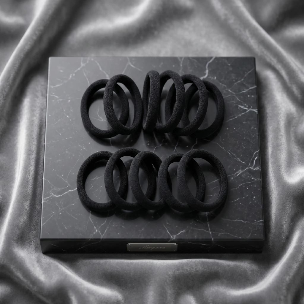 QDORA Black Cotton Elastic Hair Bands Set image 2