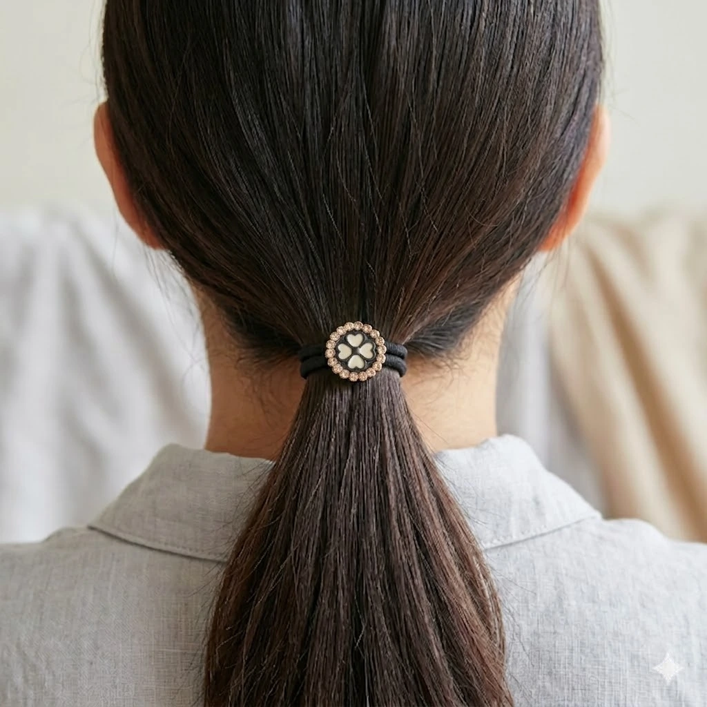 QDORA Champagne Satin Silk Scrunchie image 2