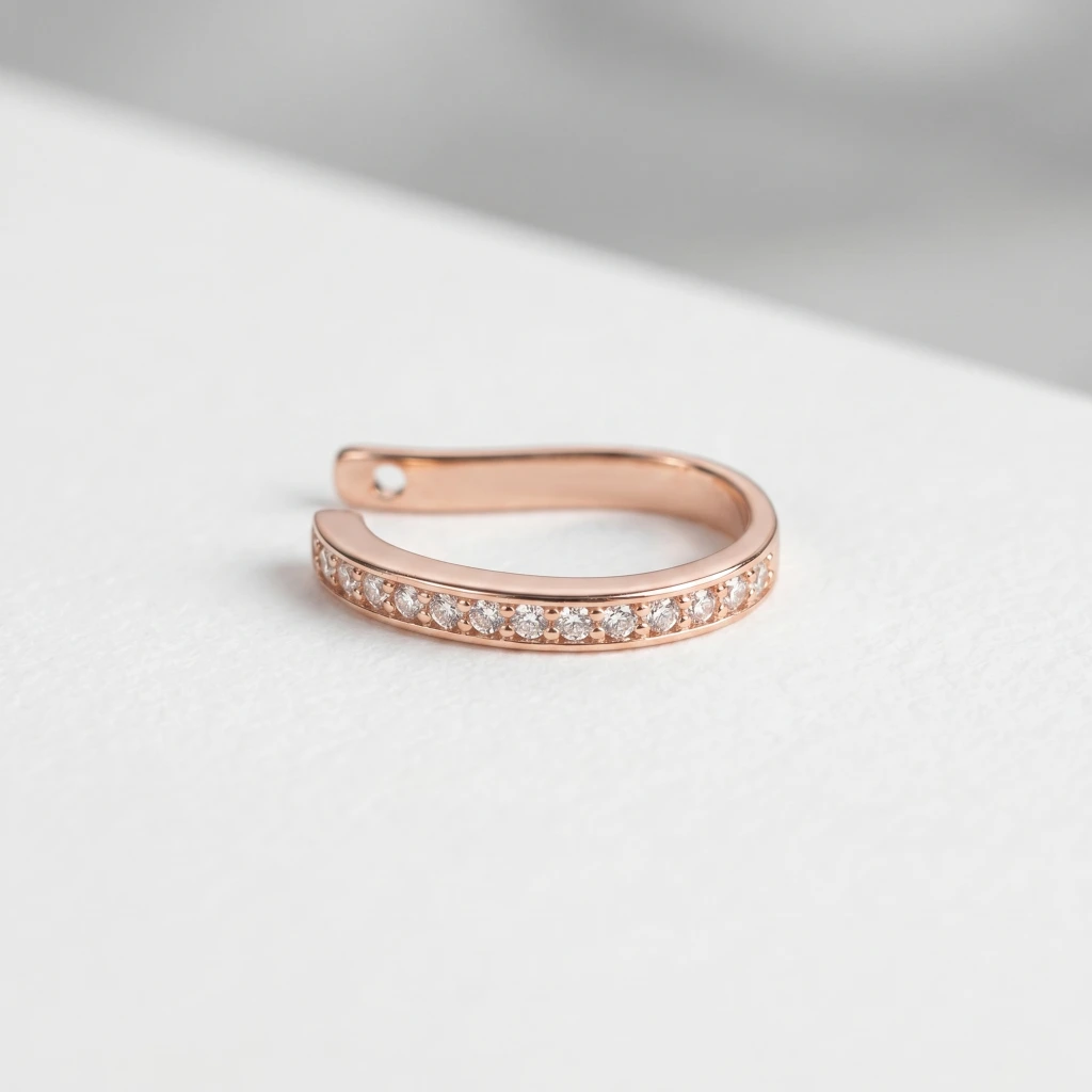 QDORA Rose Gold Crystal Classic Ear Cuff image 2