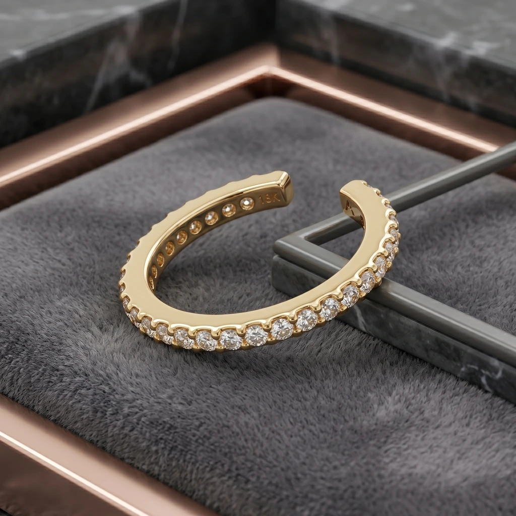 QDORA Gold Crystal Classic Ear Cuff image 2