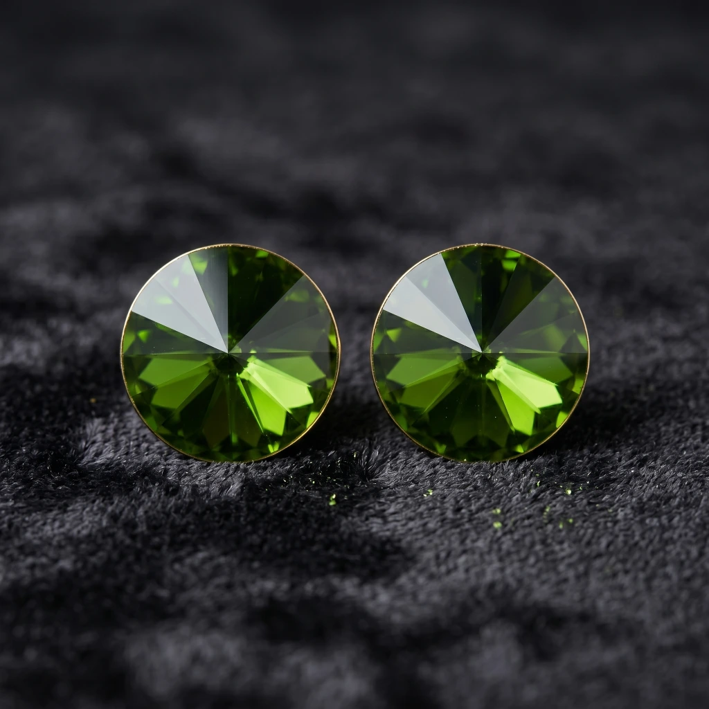 QDORA Green Crystal Solitaire Studs image 2