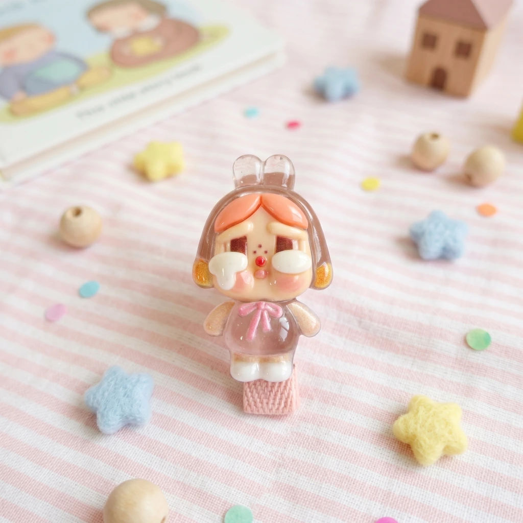 QDORA Kids Pink Cartoon Character Snap Hair Clip image 2