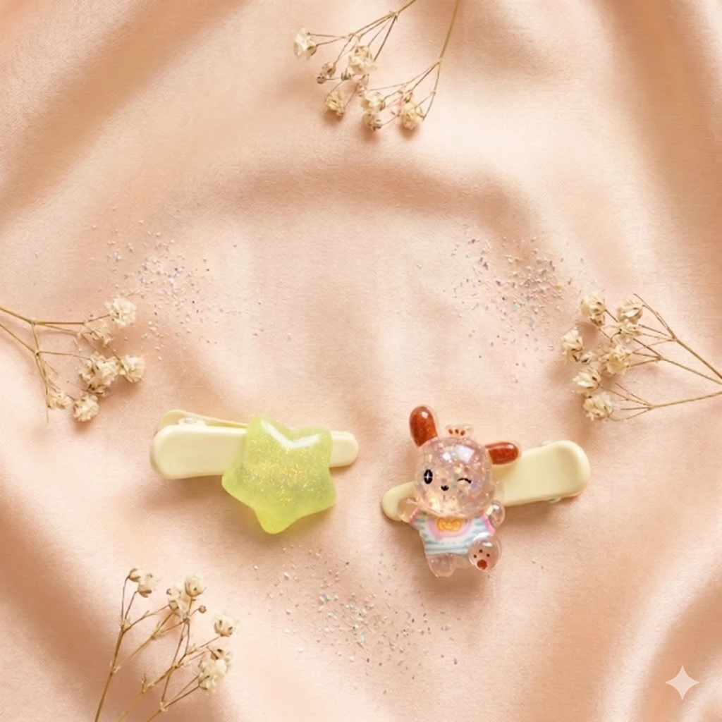 QDORA Kids Cartoon & Star Snap Hair Clip Set image 2