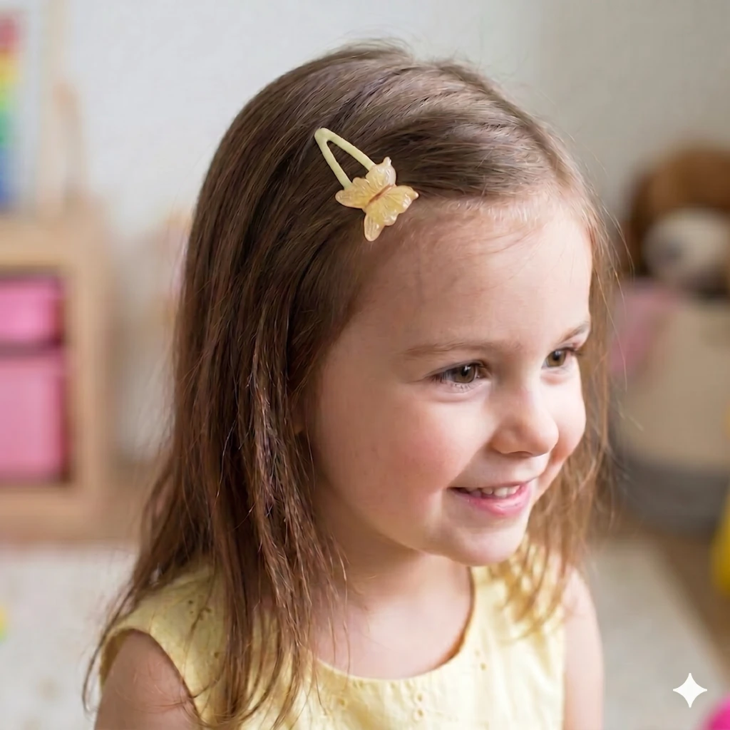 QDORA Yellow Butterfly Floral Snap Hair Clip Set image 2