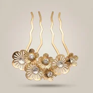 QDORA Gold Crystal Floral Juda Pin