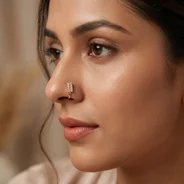 QDORA Gold Crystal Rectangle Nose Ring Cuff