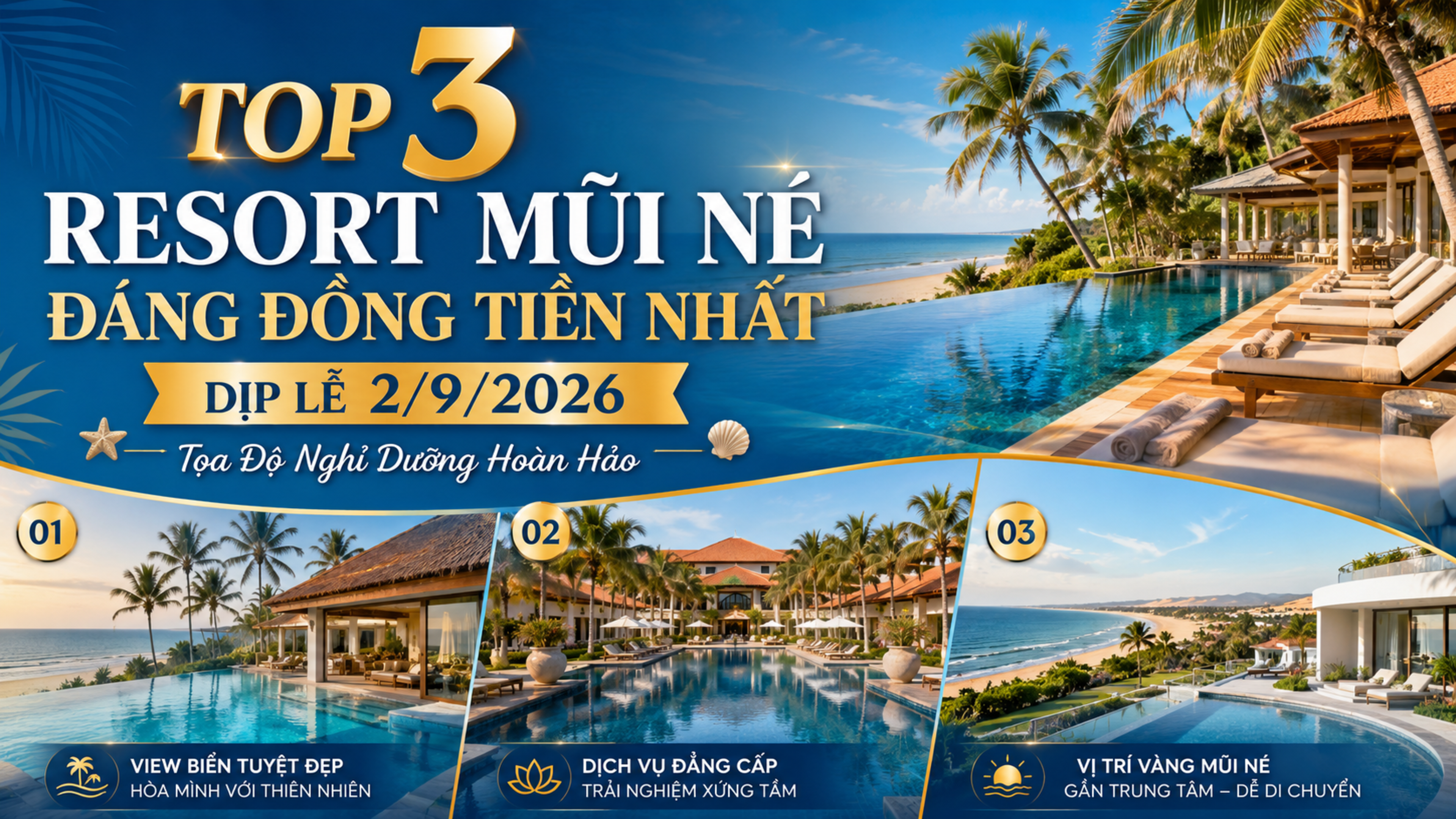 Top 3 Resort Mũi Né Đáng Đồng Tiền Nhất Dịp Lễ 2/9/2026: Tọa Độ Nghỉ Dưỡng Hoàn Hảo