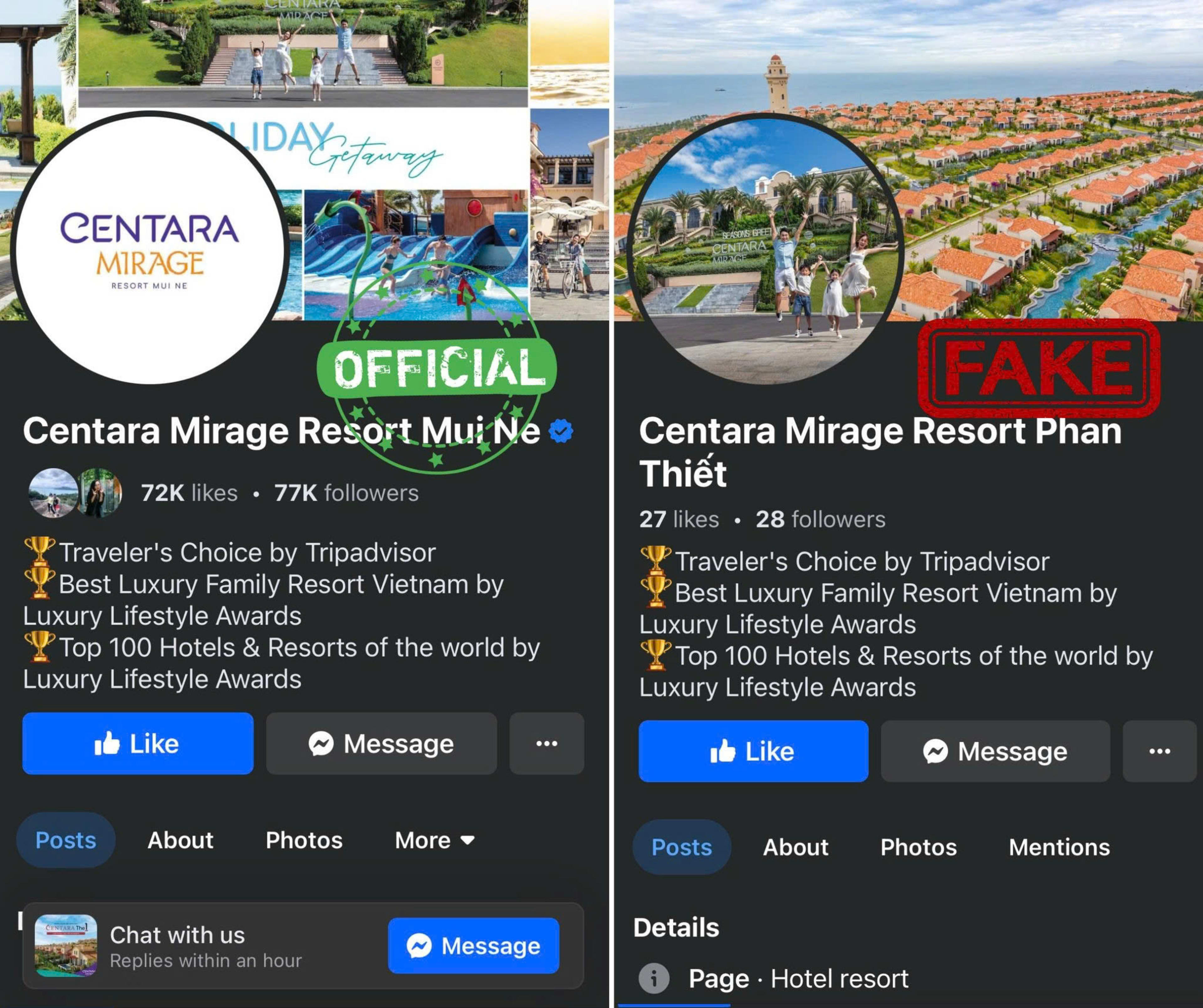 Ảnh fanpage chính thức của Centara