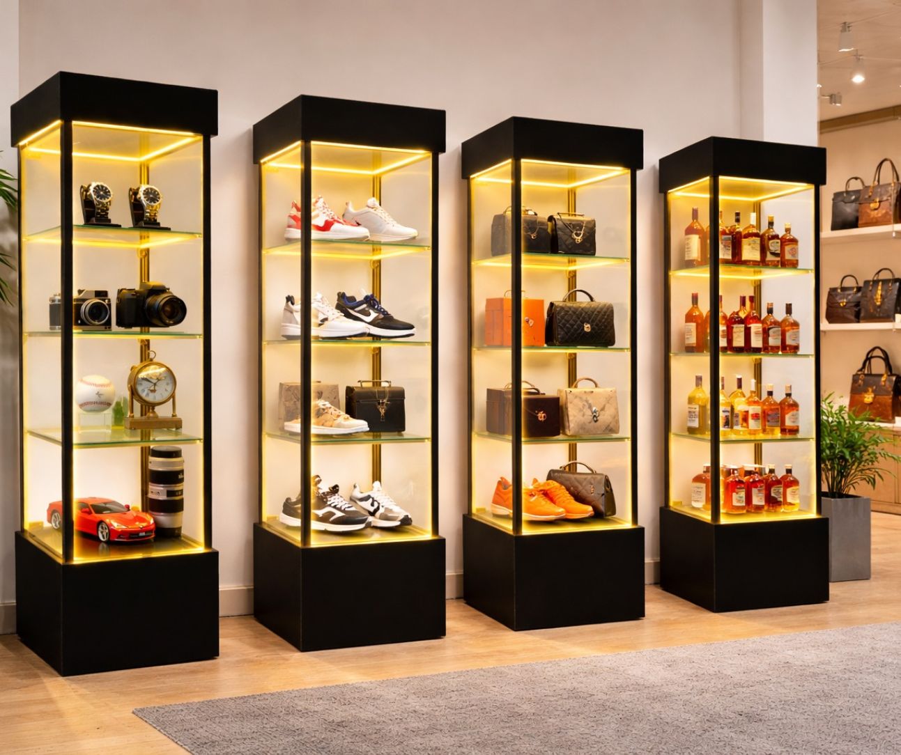 Glass Showcase Display Tower with LED lighting - view 6