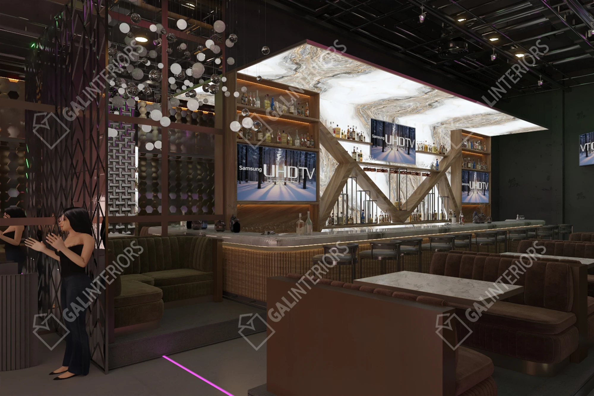 BLUE BUCKHEAD LOUNGE — Cafe & Restaurant Design by Gal Interiors, photo 2