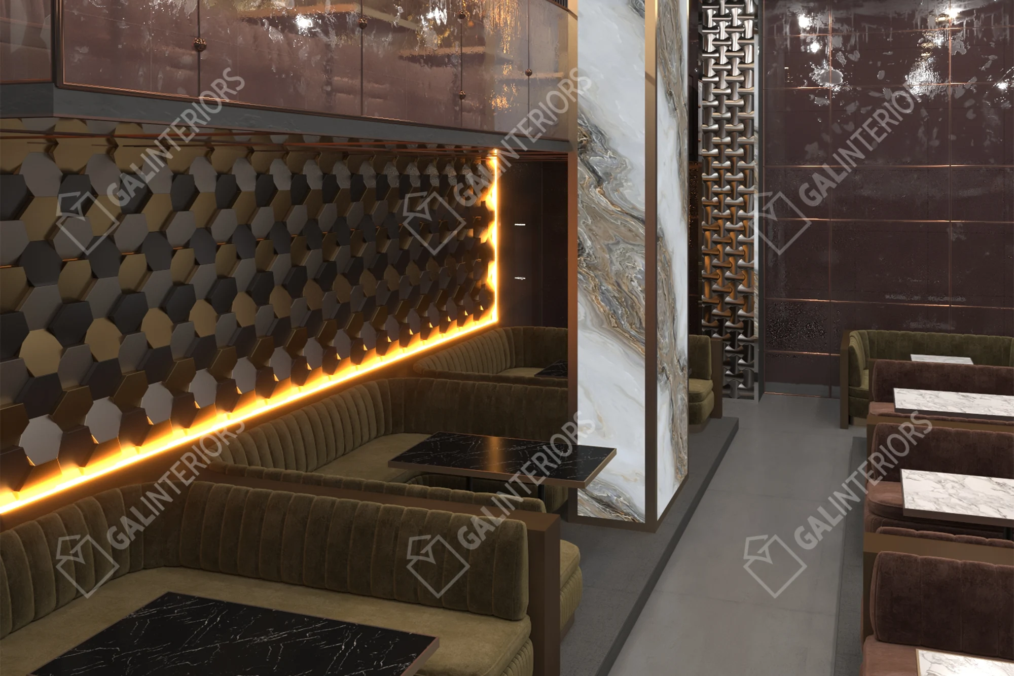 BLUE BUCKHEAD LOUNGE — Cafe & Restaurant Design by Gal Interiors, photo 3