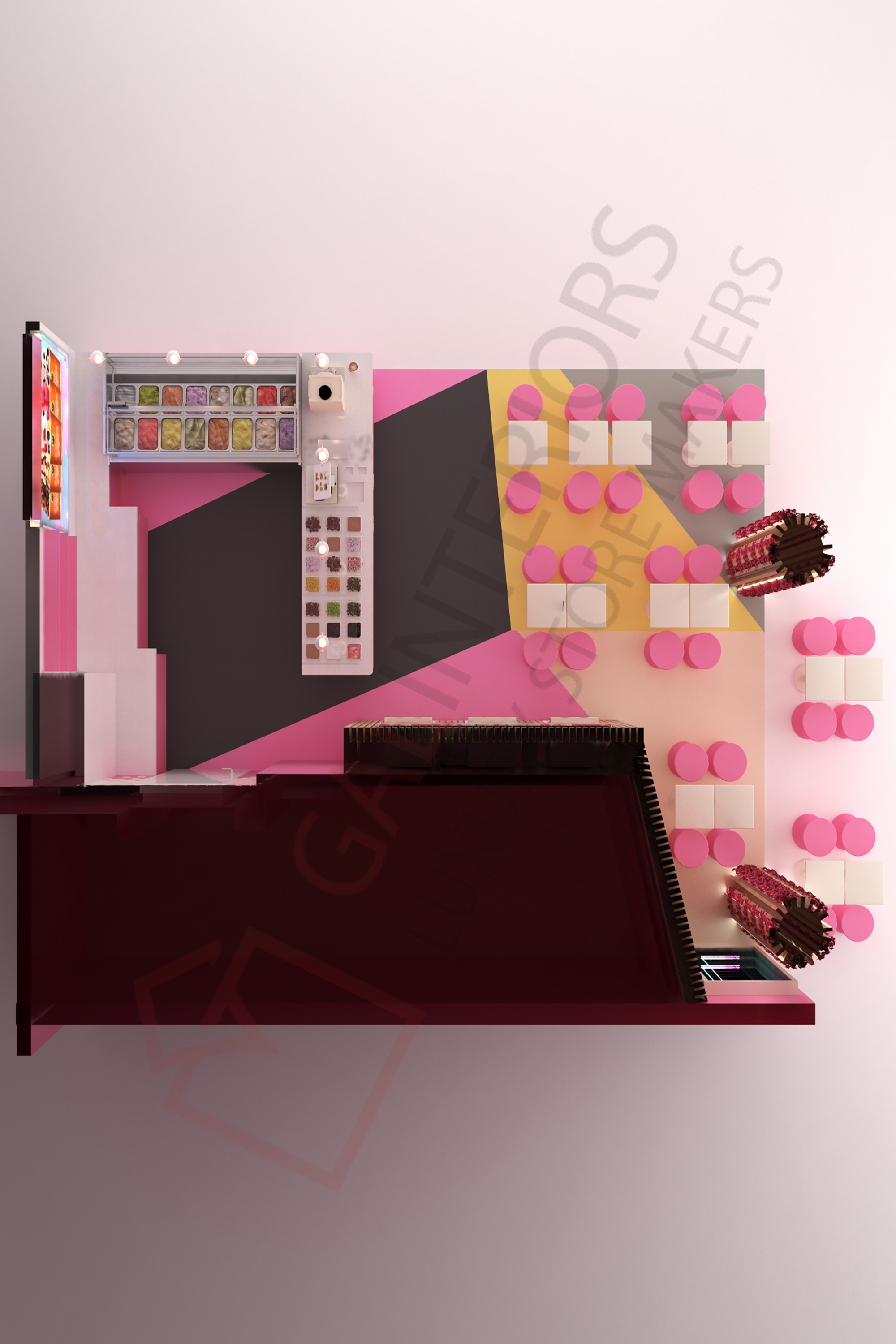 FROZEN YOGURT COMPANY — 3D Interior Visualization by Gal Interiors, photo 5