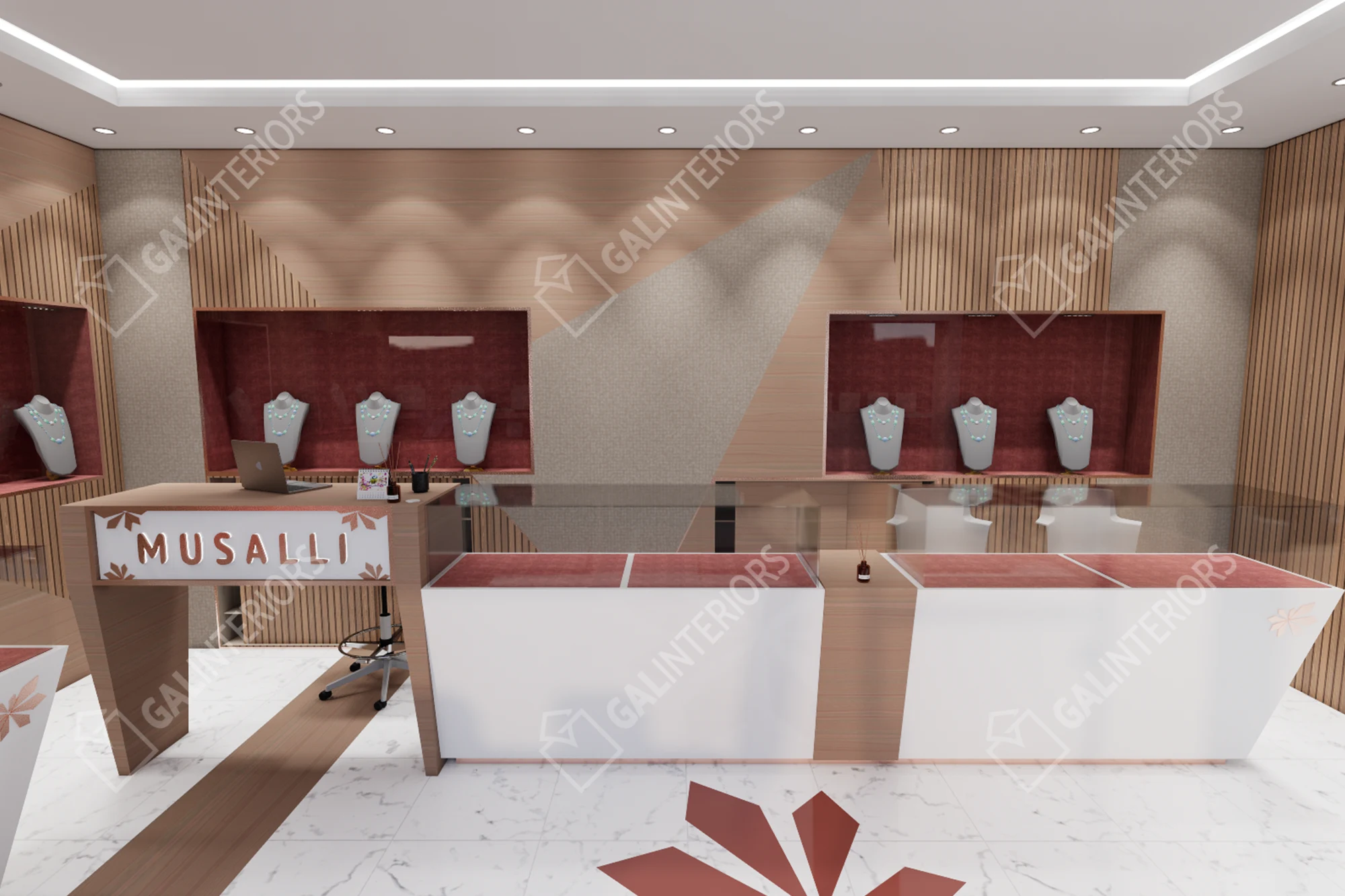 MUSALLI JEWELRY - SOUQ AL HARAJ MARKET / JEDDAH — Jewelry Store Interior Design by Gal Interiors, photo 3