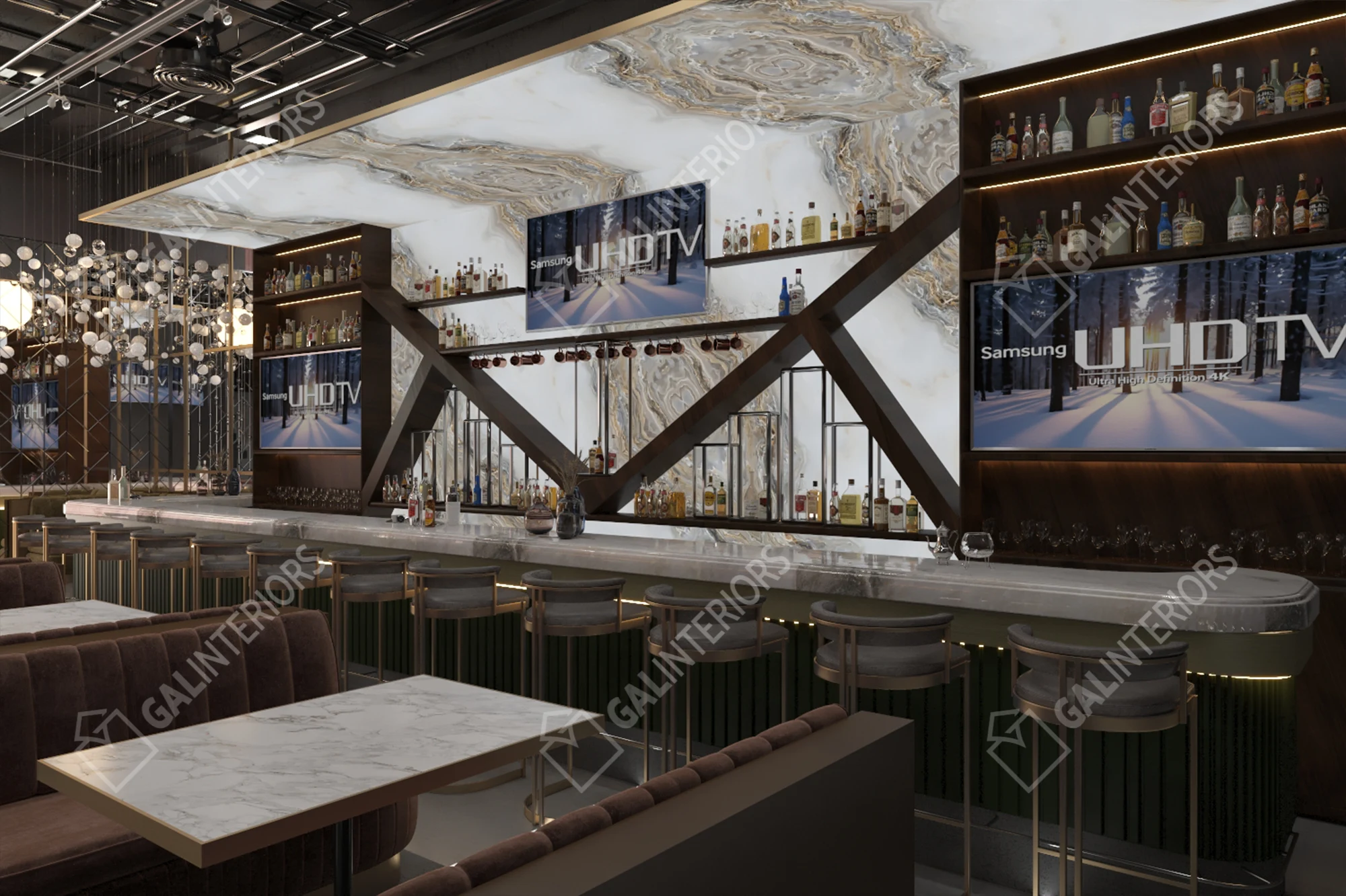 BLUE BUCKHEAD LOUNGE — Cafe & Restaurant Design by Gal Interiors, photo 6