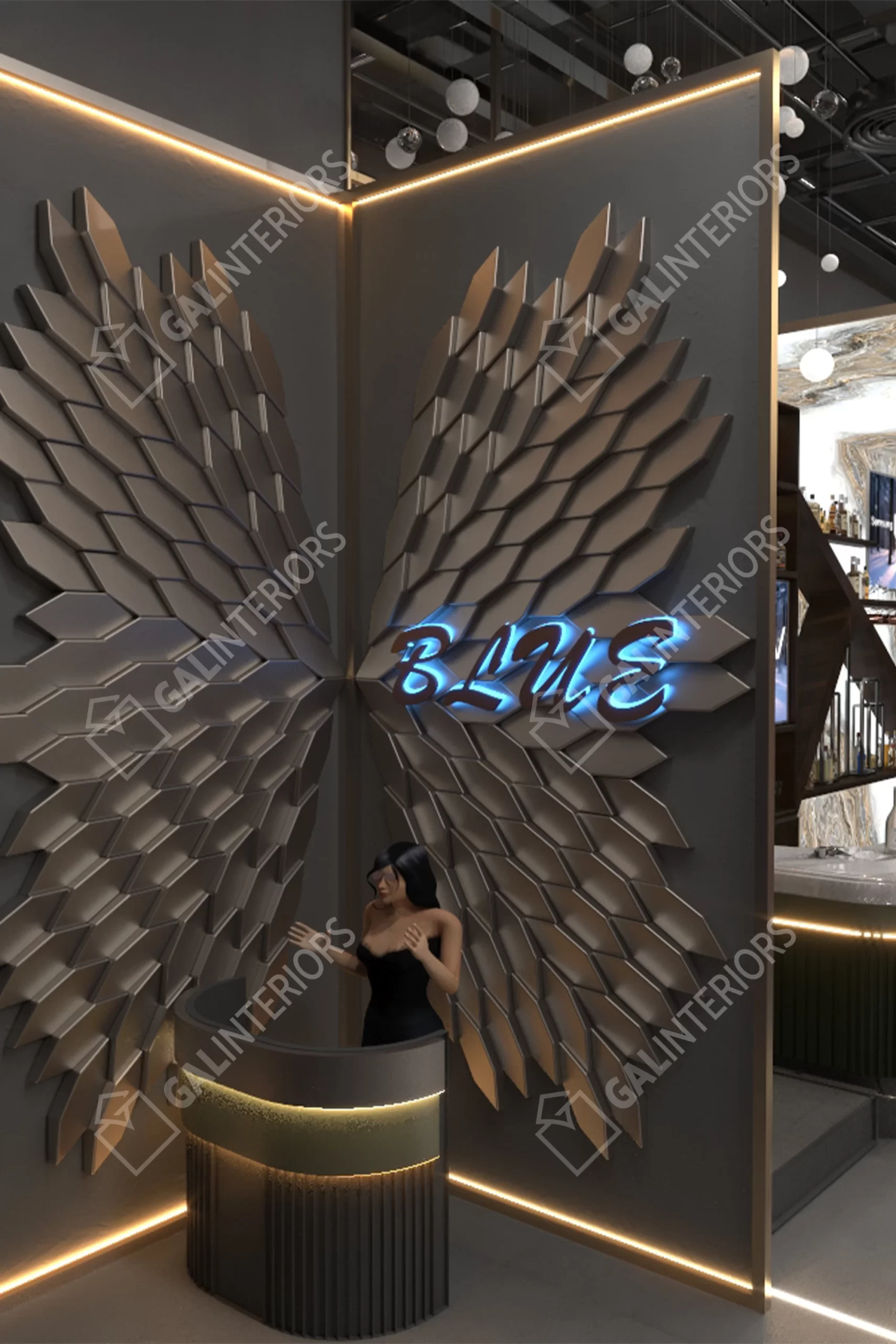 BLUE BUCKHEAD LOUNGE — Cafe & Restaurant Design by Gal Interiors, photo 7