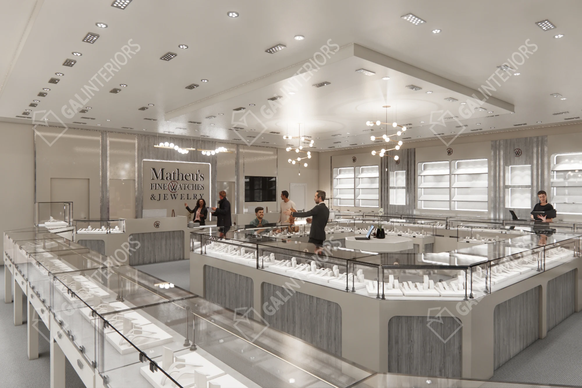 MATHEU'S FINE WATCHES & JEWELRY — 3D Interior Visualization by Gal Interiors, photo 2