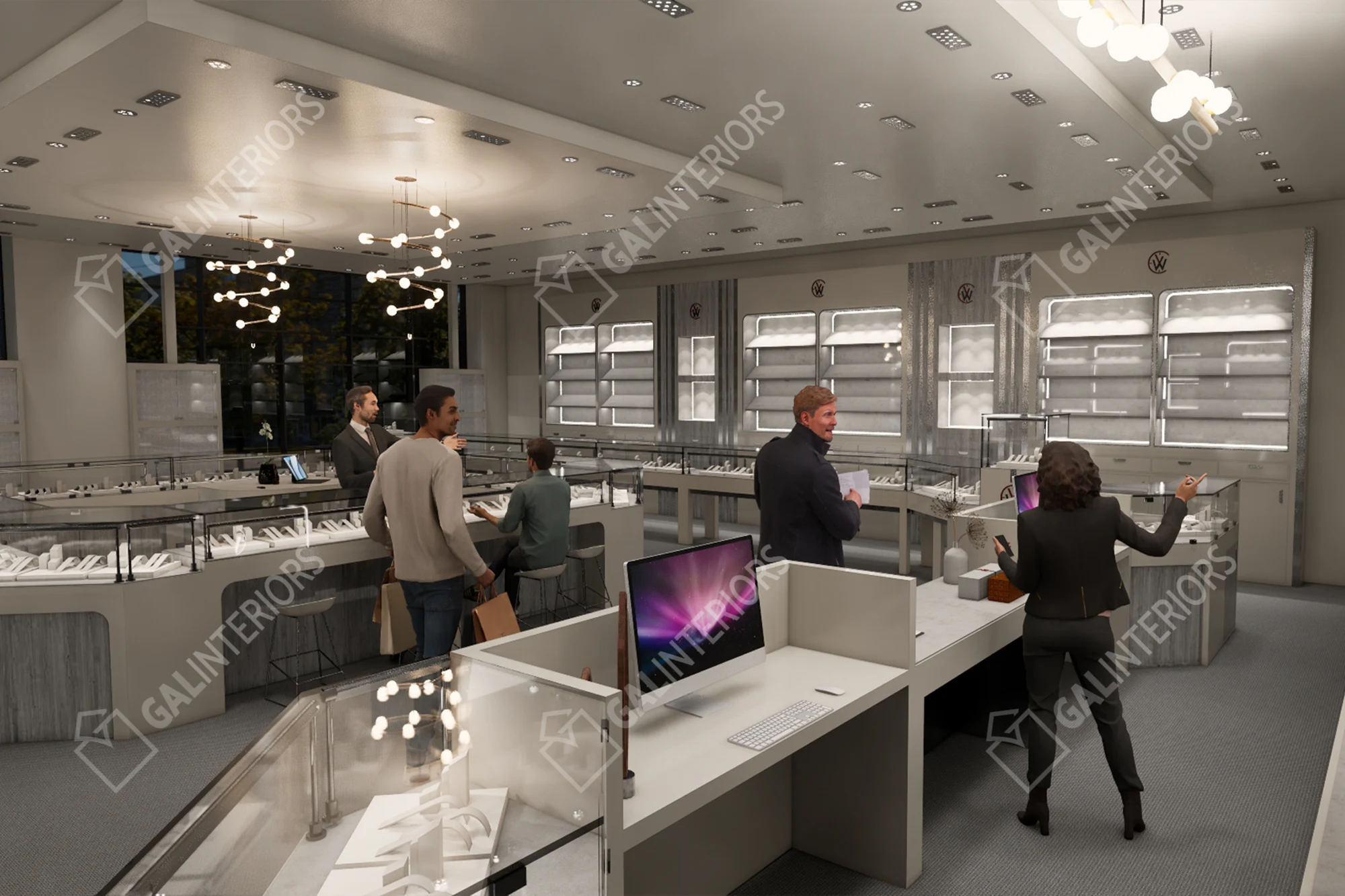 MATHEU'S FINE WATCHES & JEWELRY — 3D Interior Visualization by Gal Interiors, photo 10