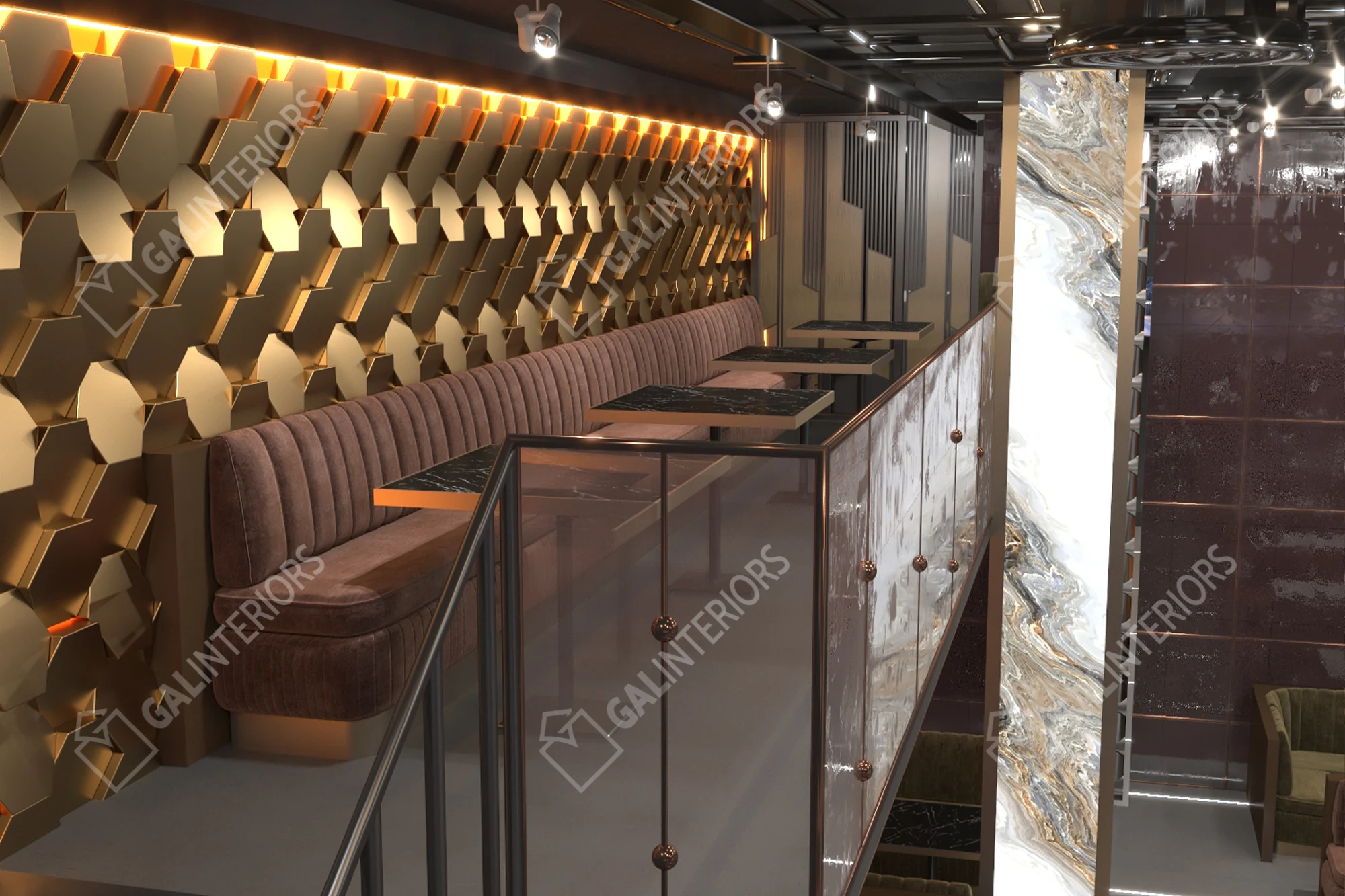 BLUE BUCKHEAD LOUNGE — Cafe & Restaurant Design by Gal Interiors, photo 8