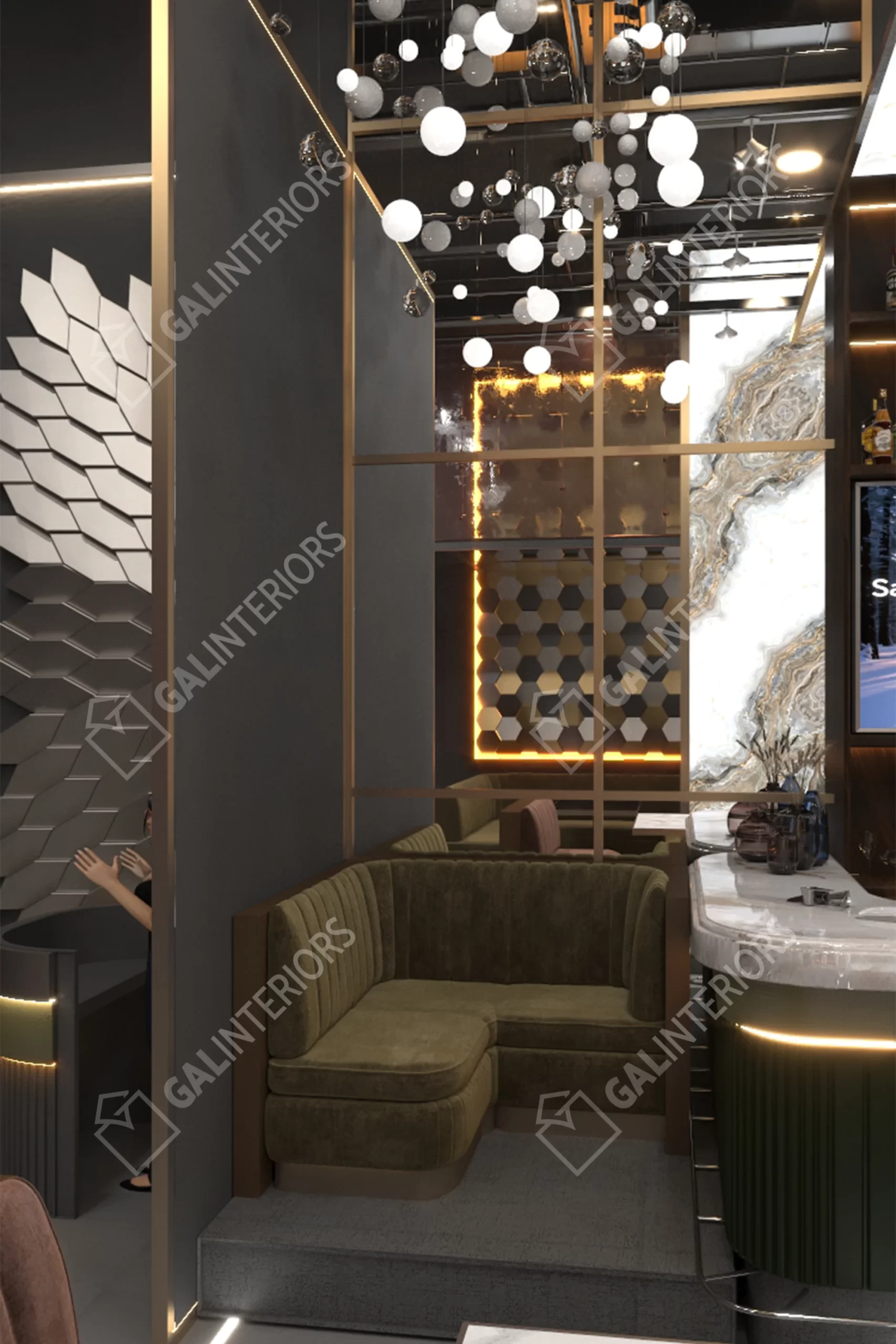 BLUE BUCKHEAD LOUNGE — Cafe & Restaurant Design by Gal Interiors, photo 9