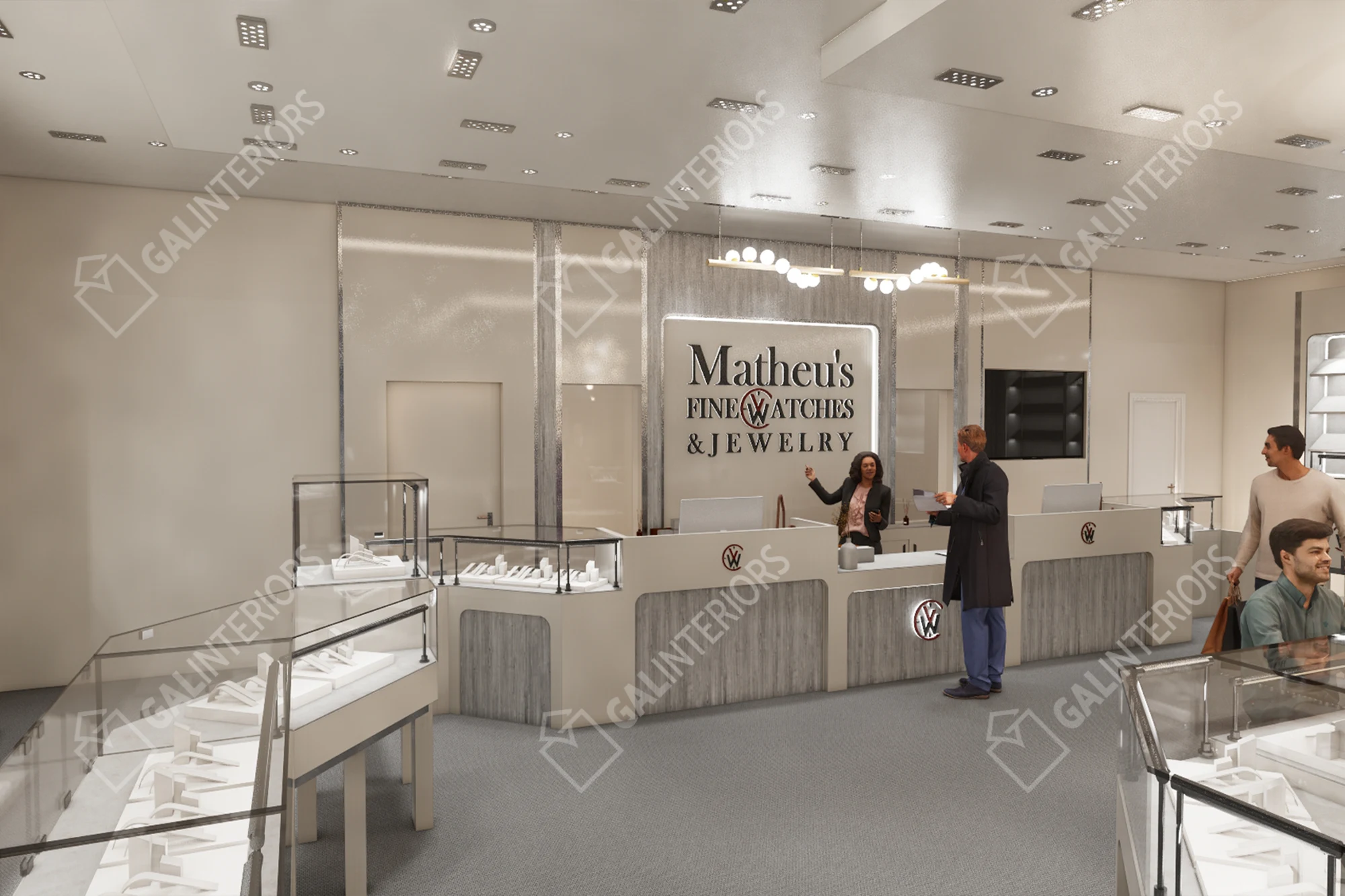 MATHEU'S FINE WATCHES & JEWELRY — 3D Interior Visualization by Gal Interiors, photo 9