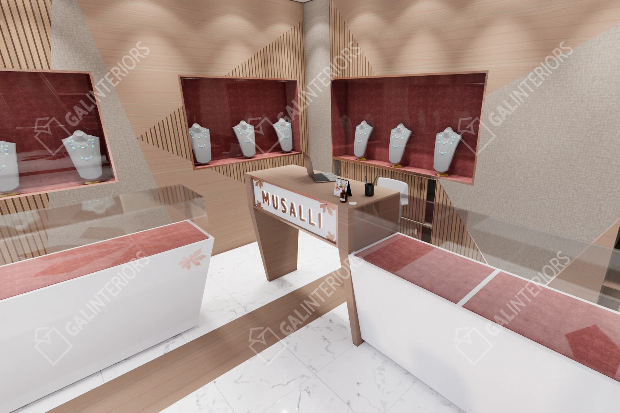 MUSALLI JEWELRY - SOUQ AL HARAJ MARKET / JEDDAH — Jewelry Store Interior Design by Gal Interiors, photo 6