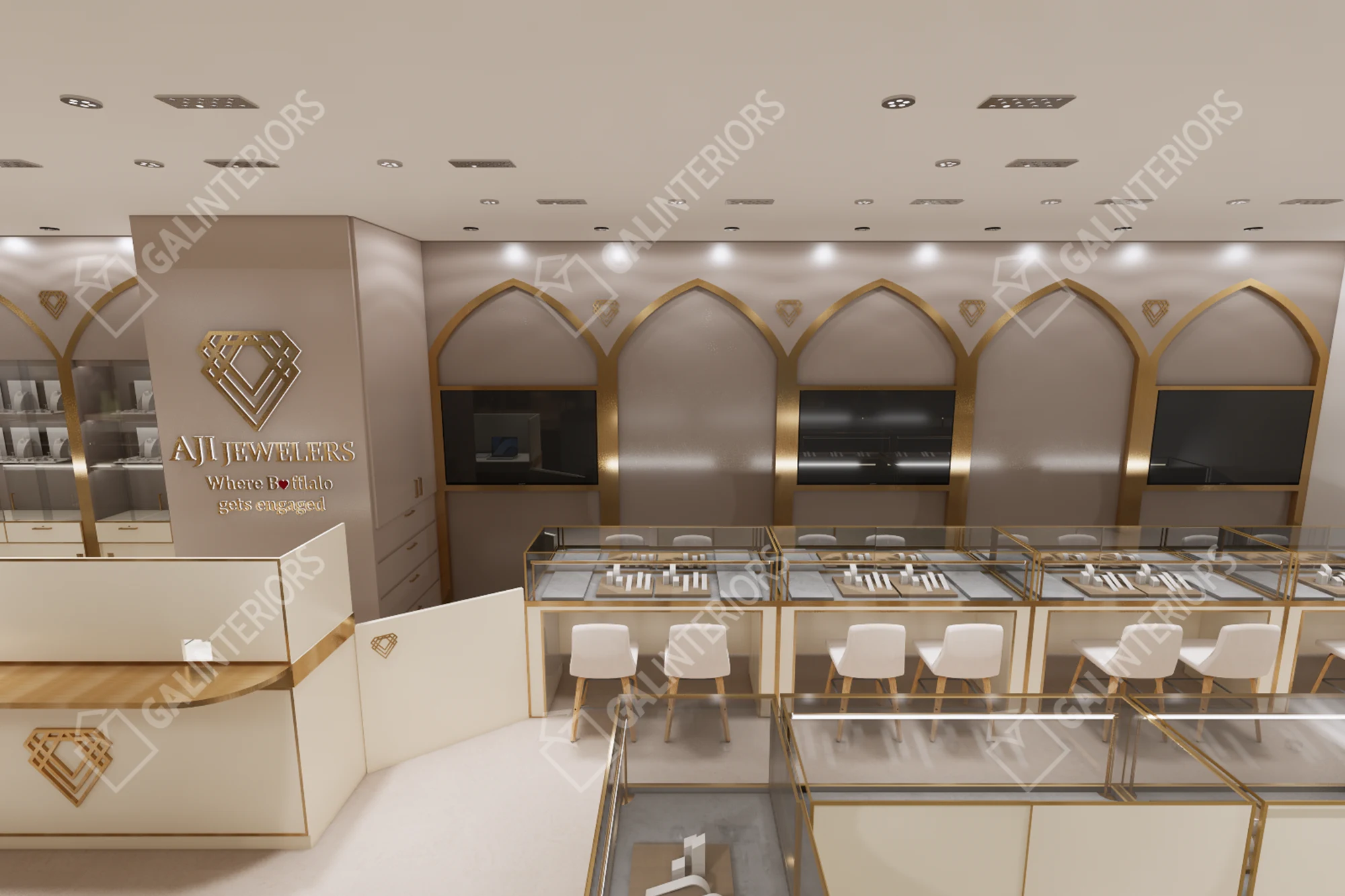 AJI JEWELERS — Jewelry Store Interior Design by Gal Interiors, photo 4