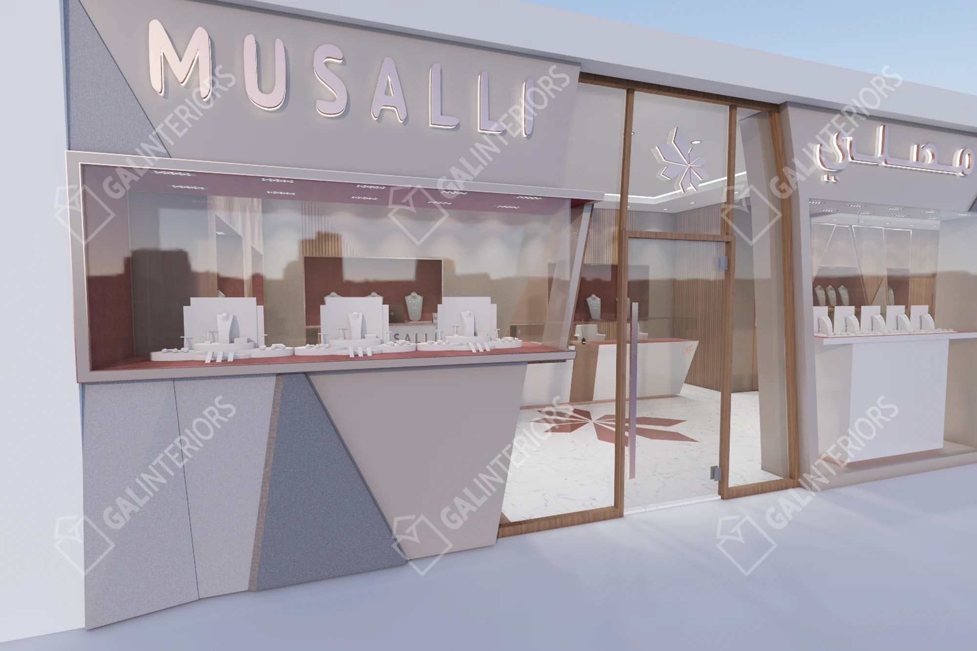 MUSALLI JEWELRY - SOUQ AL HARAJ MARKET / JEDDAH — Jewelry Store Interior Design by Gal Interiors, photo 7