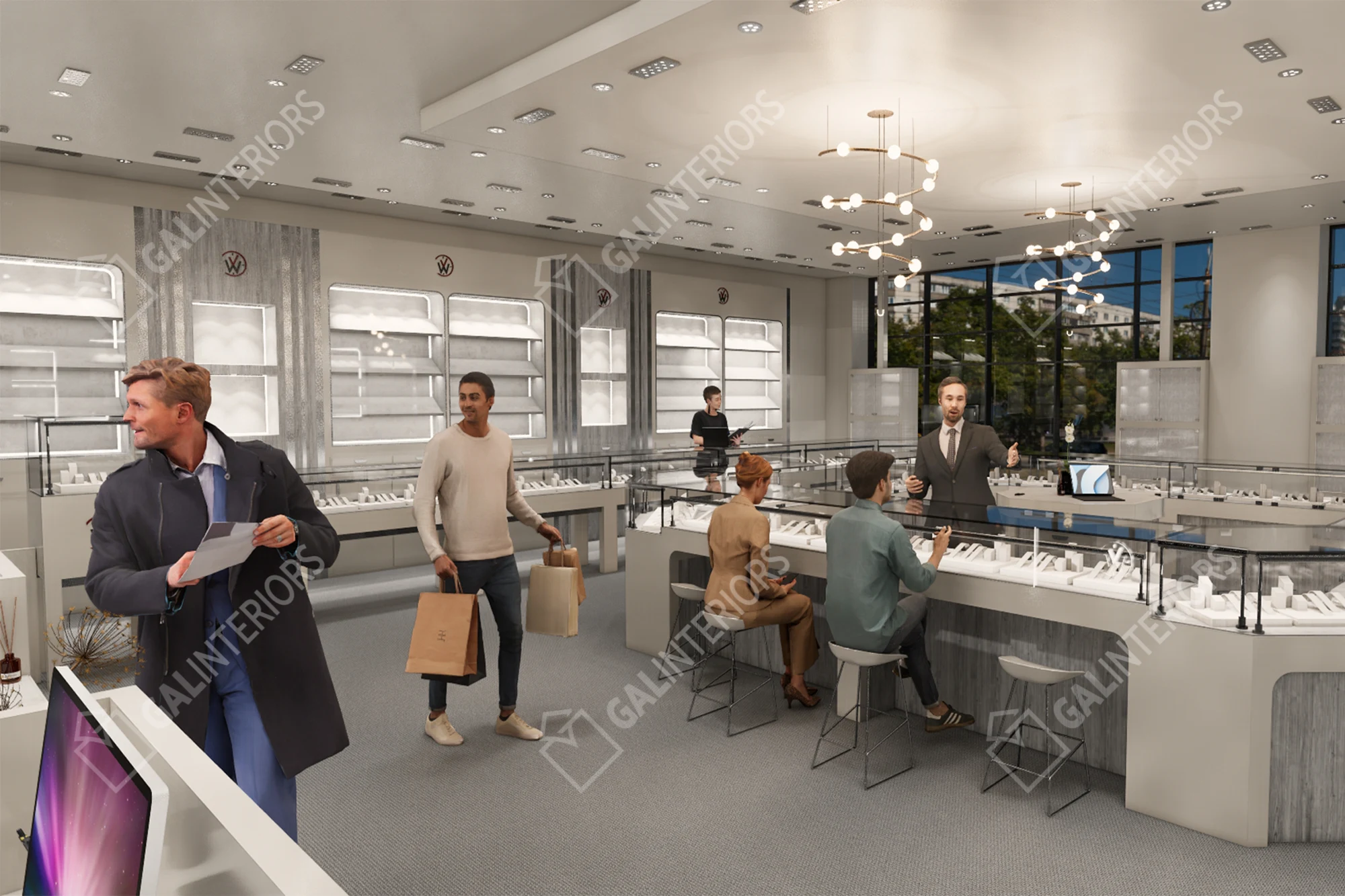 MATHEU'S FINE WATCHES & JEWELRY — 3D Interior Visualization by Gal Interiors, photo 8