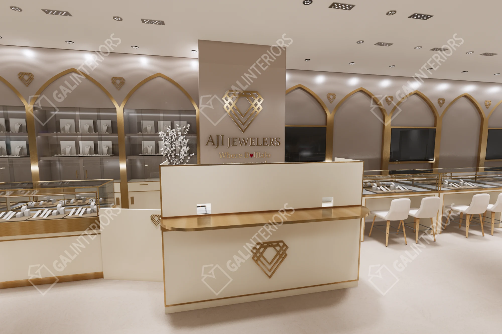 AJI JEWELERS — Jewelry Store Interior Design by Gal Interiors, photo 7
