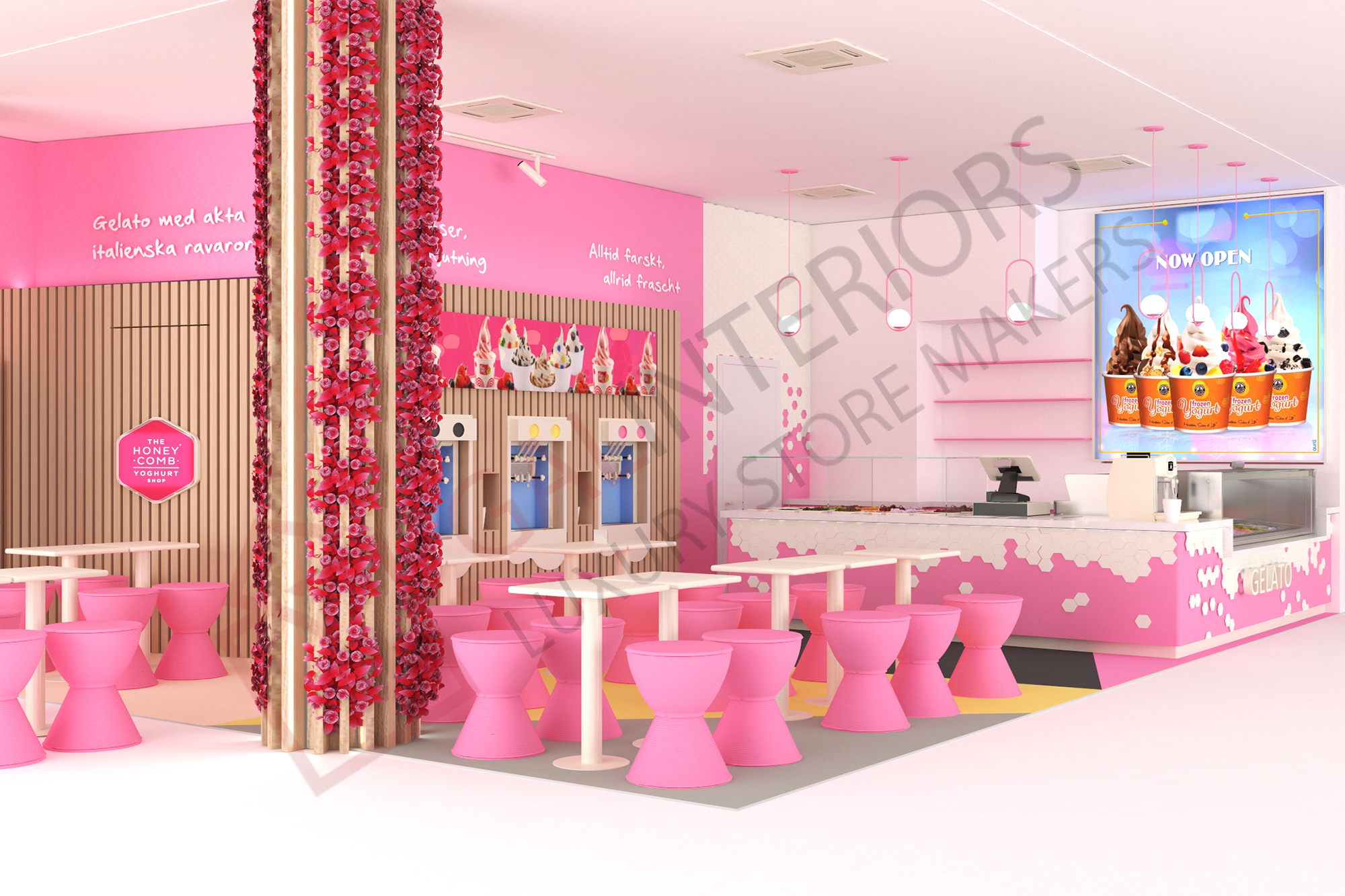 FROZEN YOGURT COMPANY — 3D Interior Visualization by Gal Interiors, photo 4
