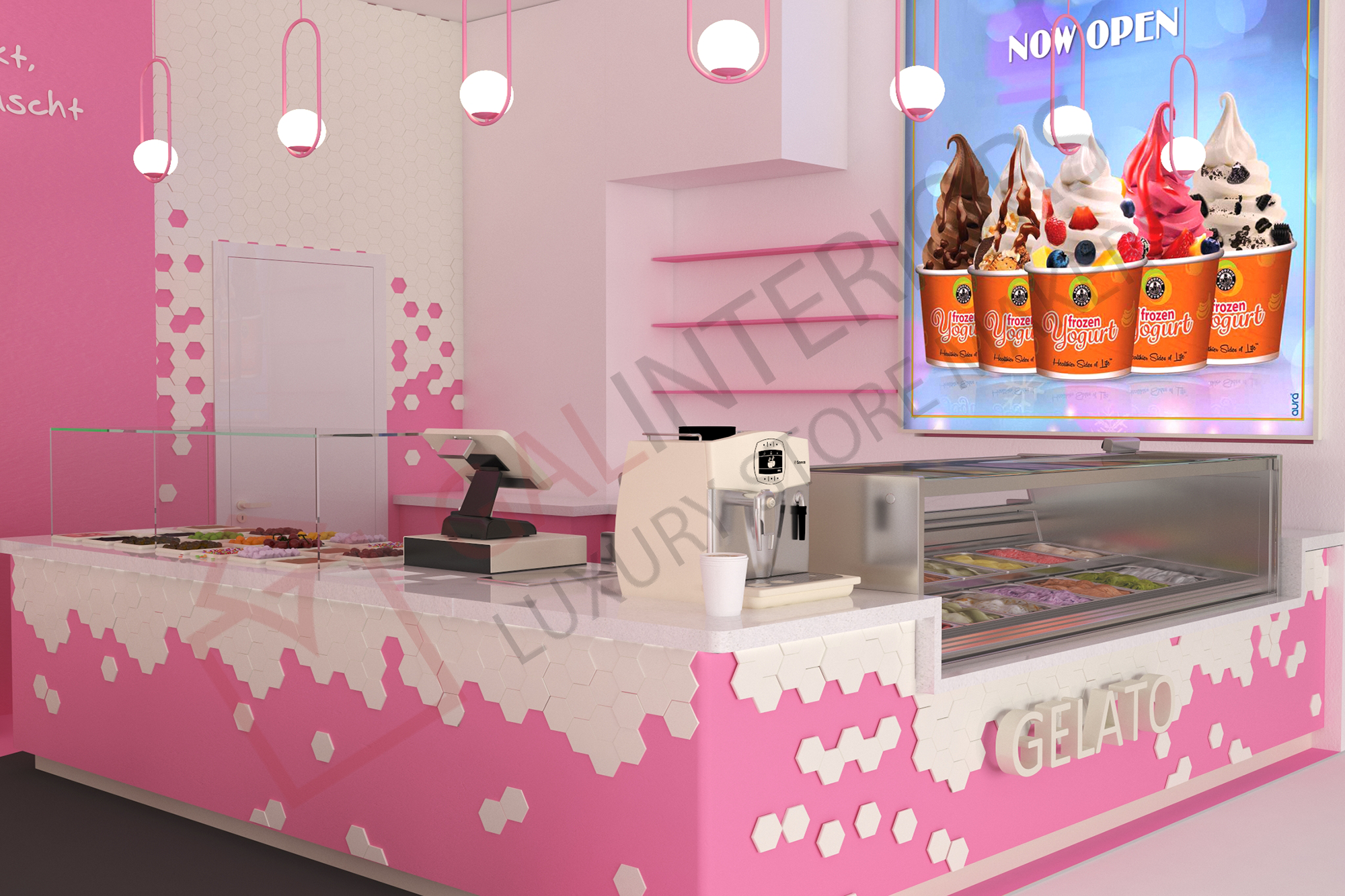FROZEN YOGURT COMPANY — 3D Interior Visualization by Gal Interiors, photo 2