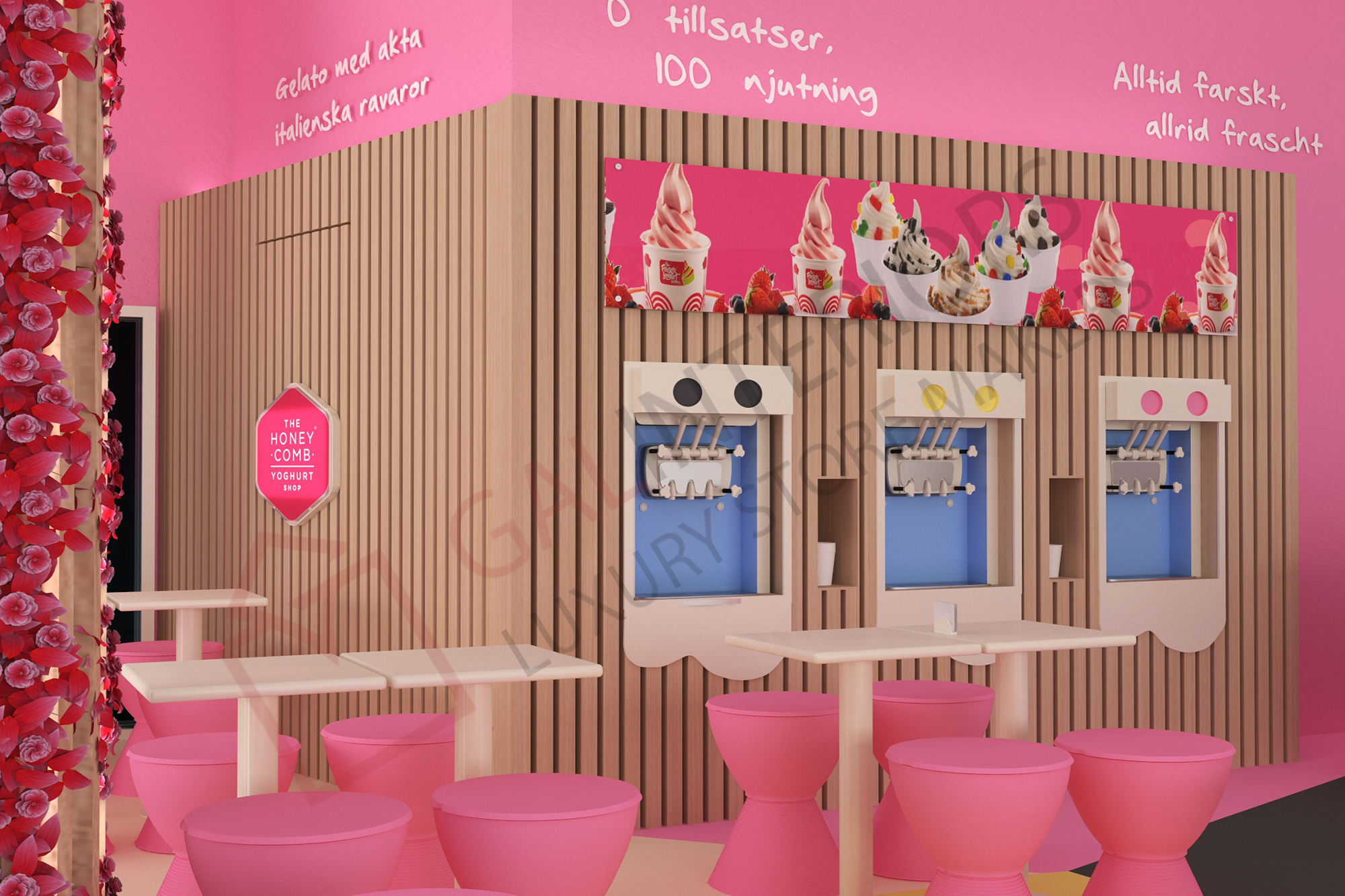 FROZEN YOGURT COMPANY — 3D Interior Visualization by Gal Interiors, photo 3
