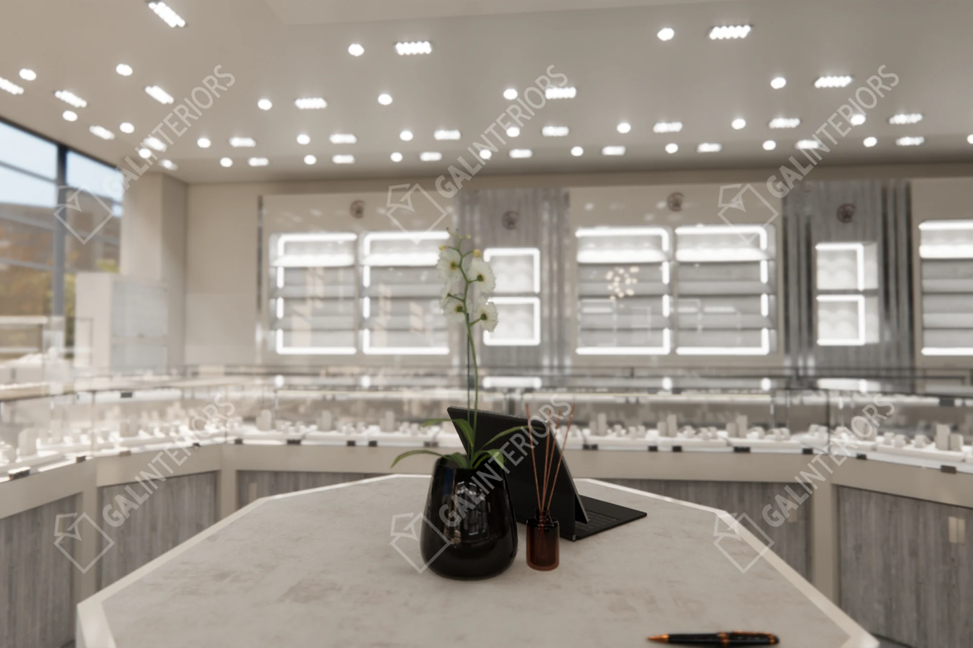 MATHEU'S FINE WATCHES & JEWELRY — 3D Interior Visualization by Gal Interiors, photo 4