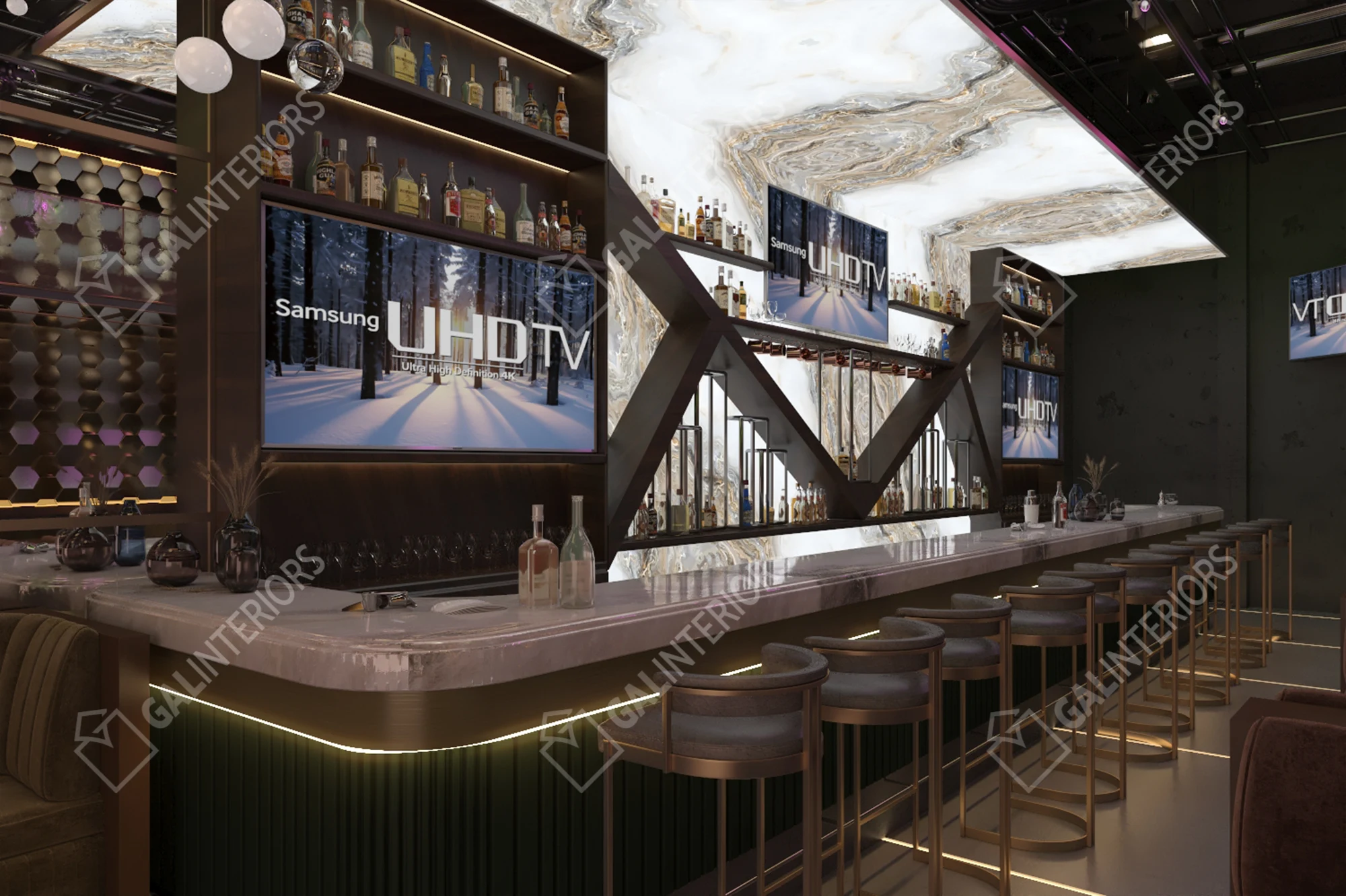 BLUE BUCKHEAD LOUNGE — Cafe & Restaurant Design by Gal Interiors, photo 22